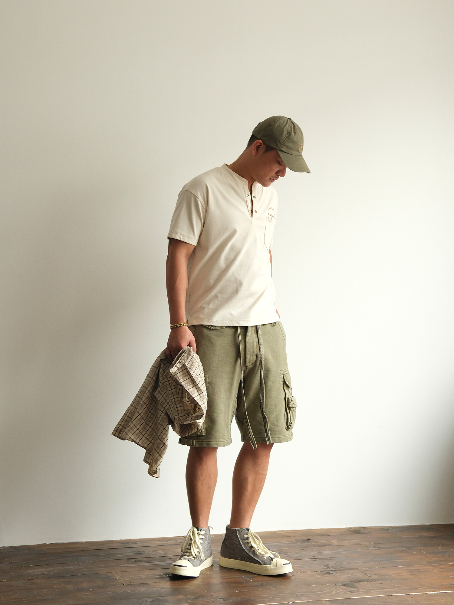NEIGBORL Utility Multi-Pocket Drawstring Sweat Shorts