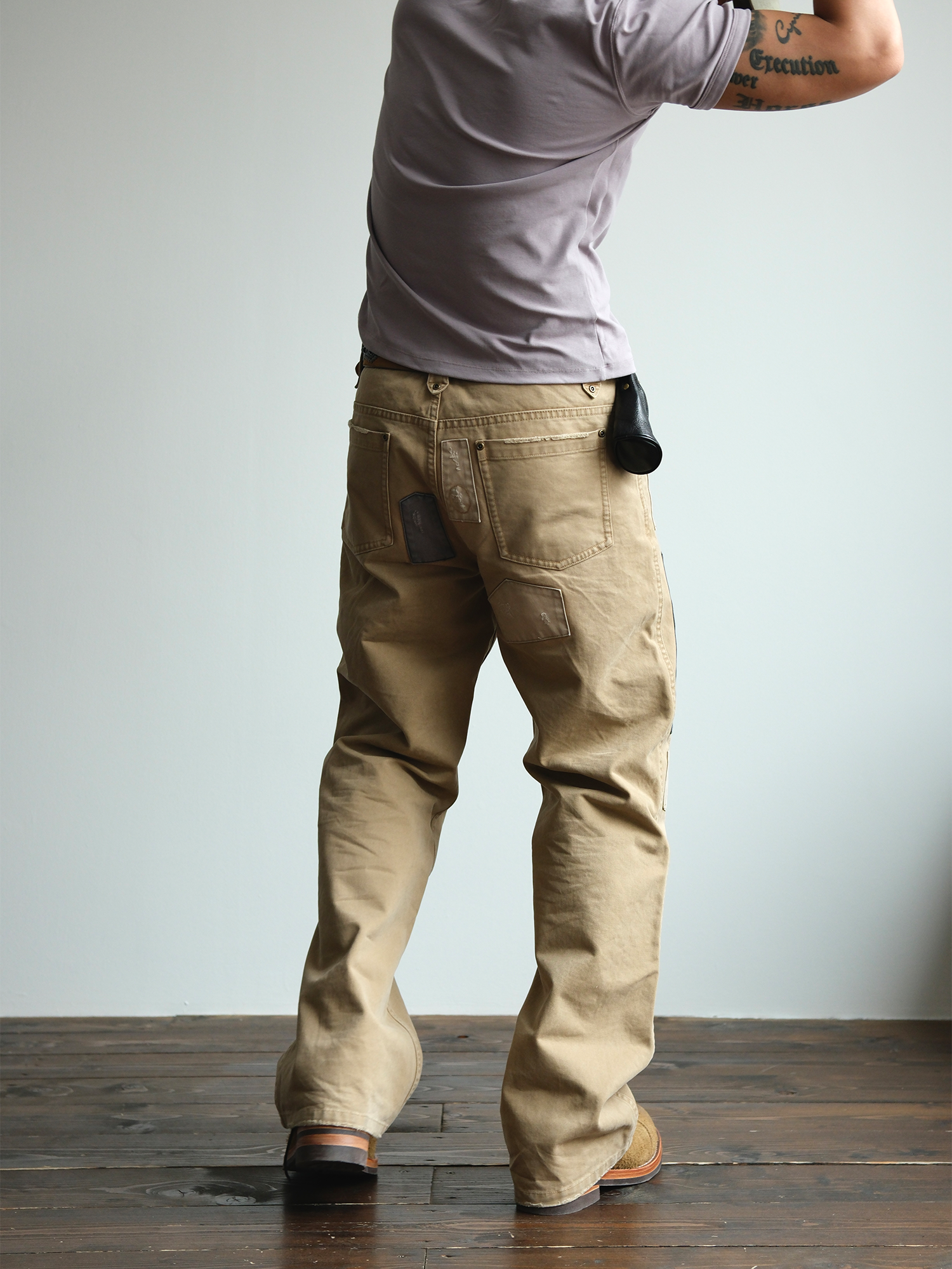 NEIGBORL Retro Paint-Splattered Distressed Patched Pants