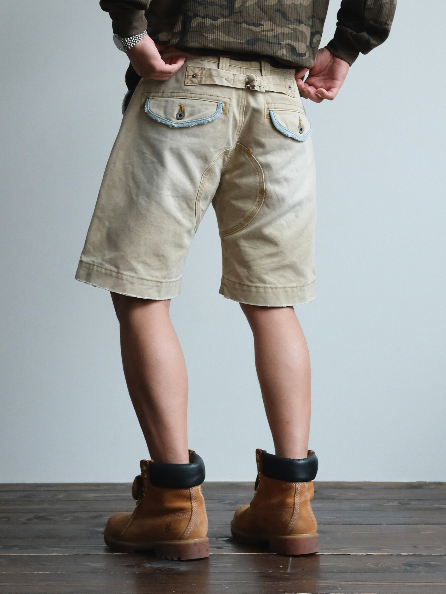NEIGBORL Retro Washed Spliced Shorts