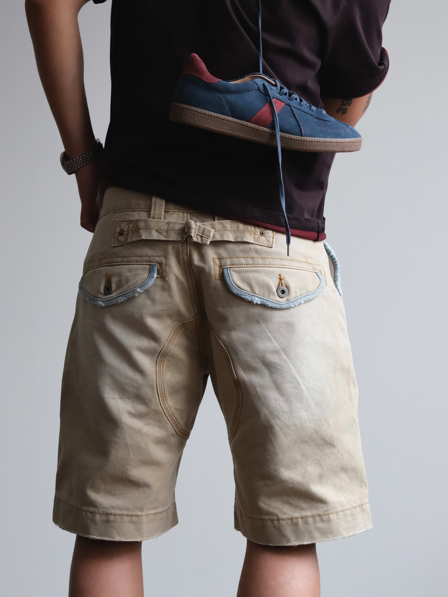 NEIGBORL Retro Washed Spliced Shorts