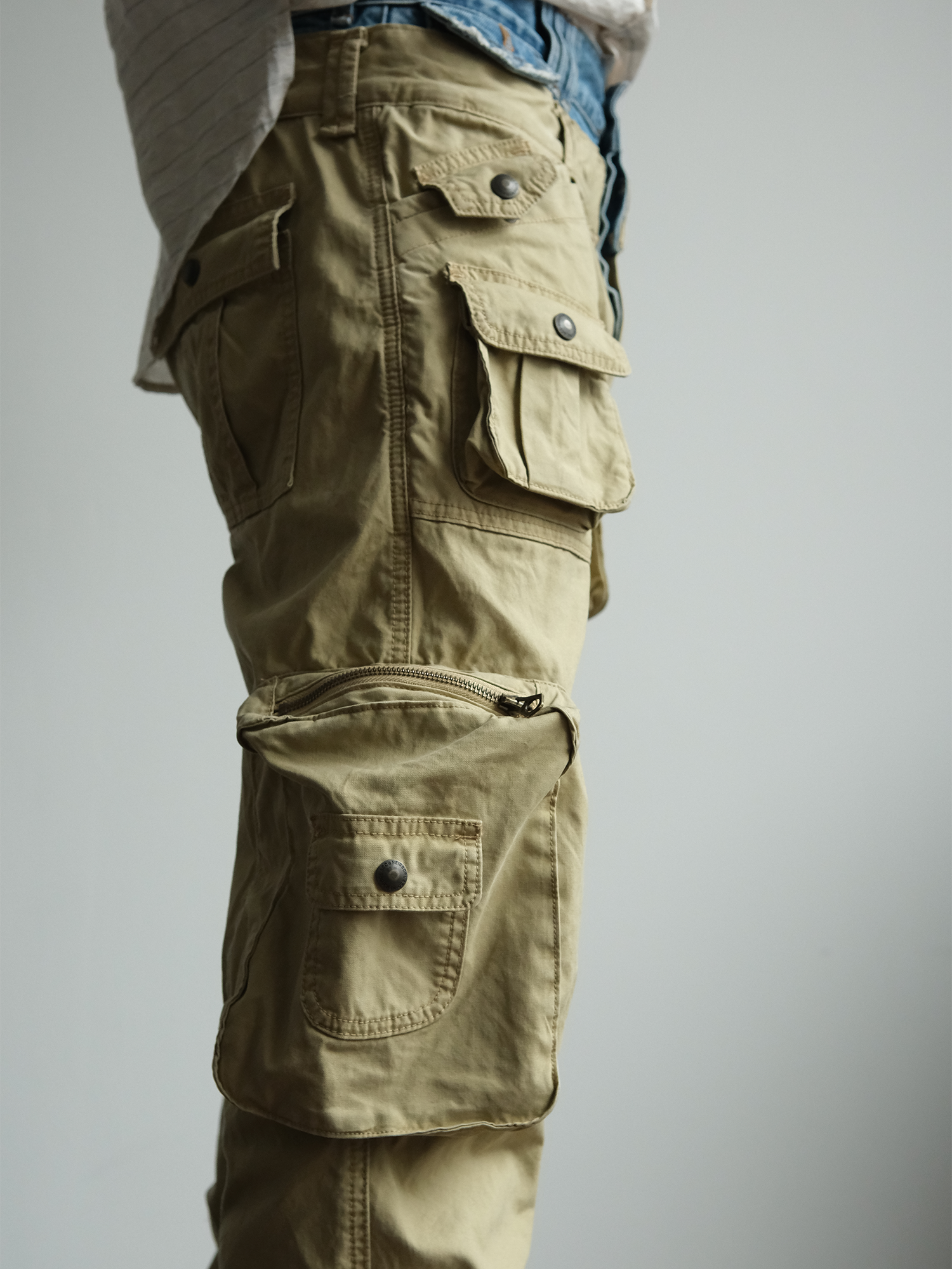 NEIGBORL Retro Spliced Multi-Pocket Cargo Pants