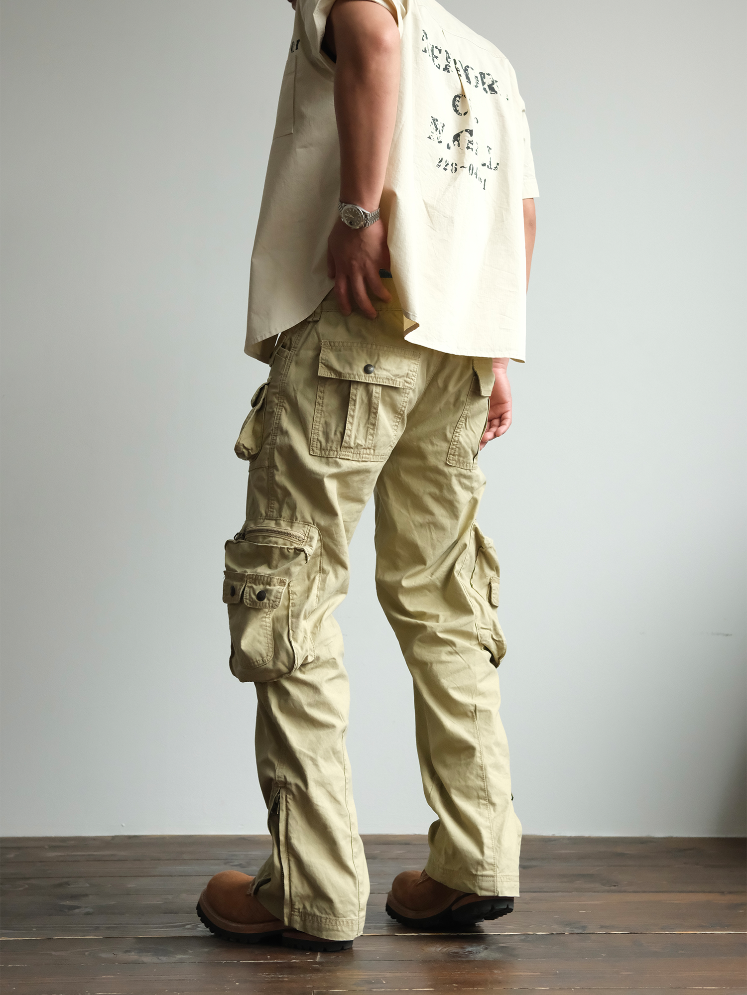 NEIGBORL Retro Spliced Multi-Pocket Cargo Pants