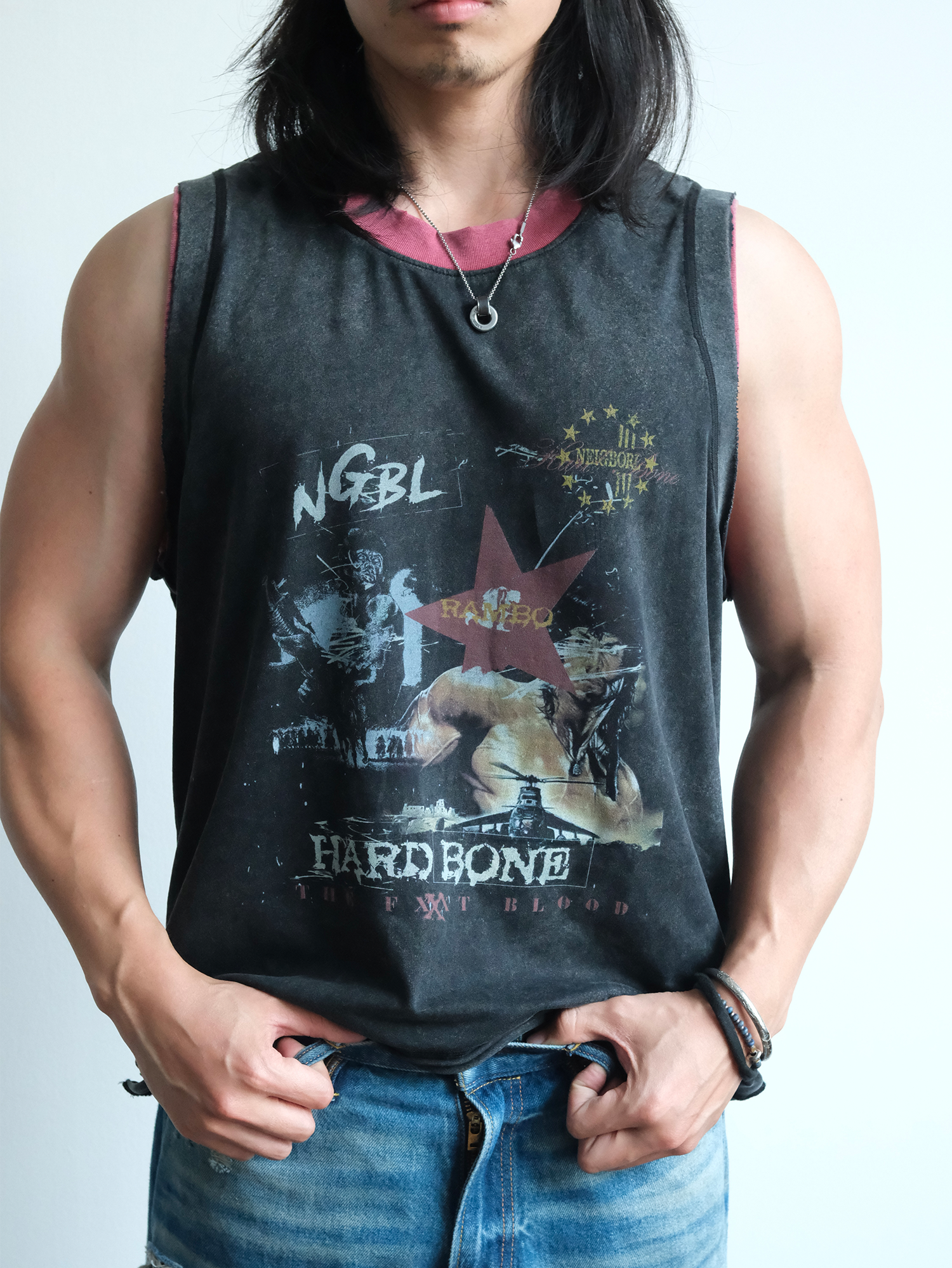 NEIGBORL Retro Washed Graphic Tank Top