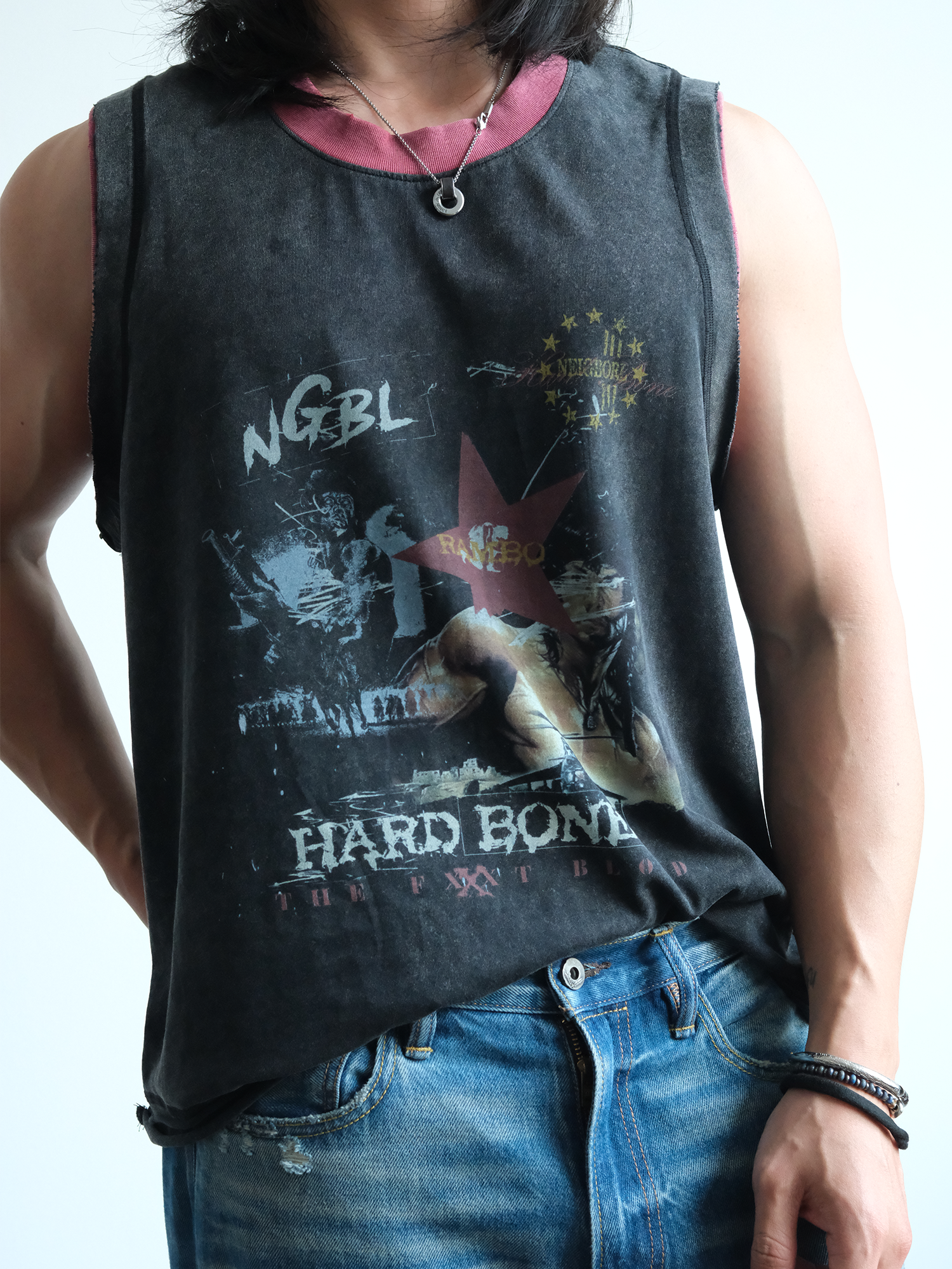 NEIGBORL Retro Washed Graphic Tank Top