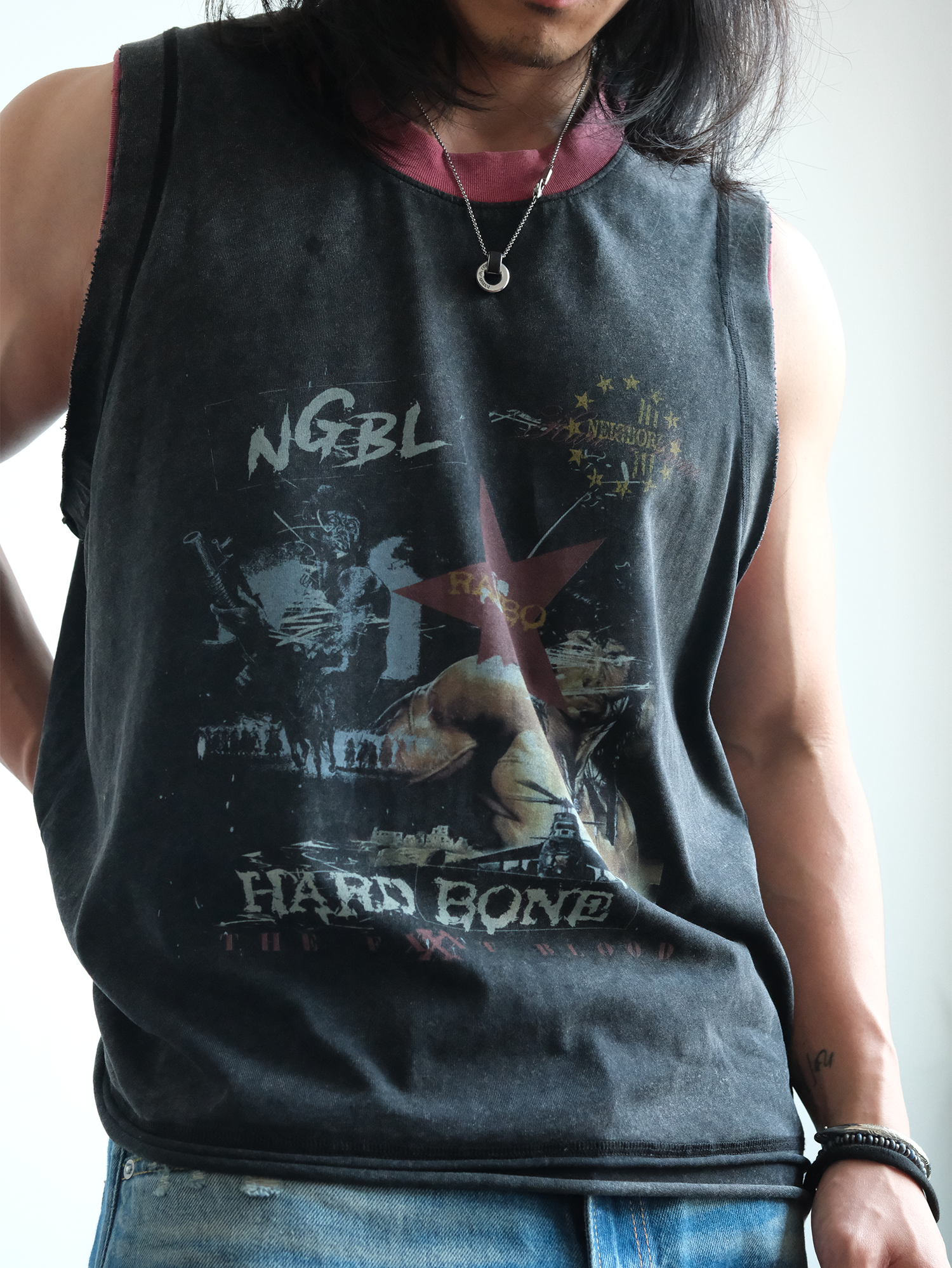 NEIGBORL Retro Washed Graphic Tank Top