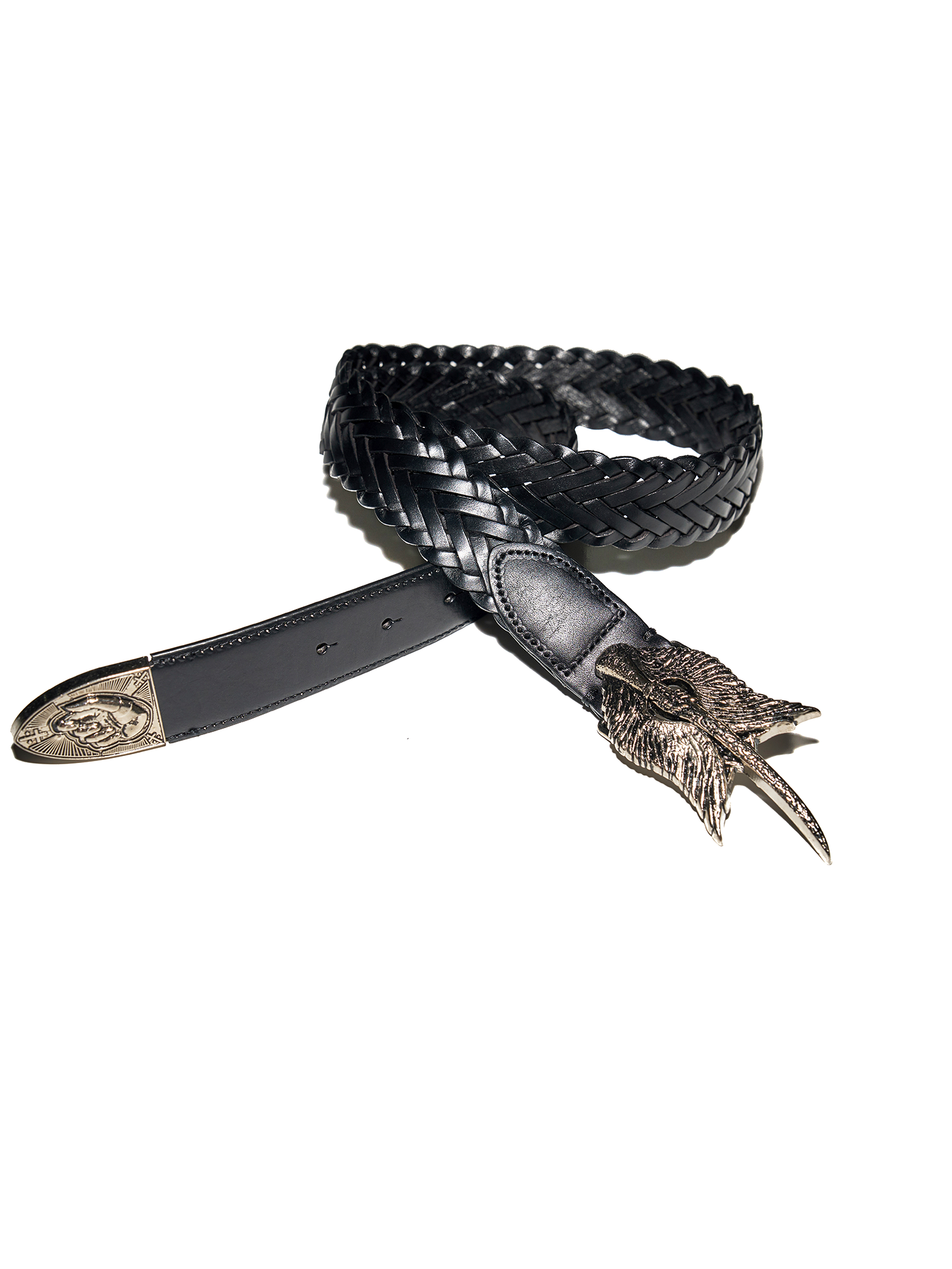 RICHILL Wing Emblem Braided Leather Belt