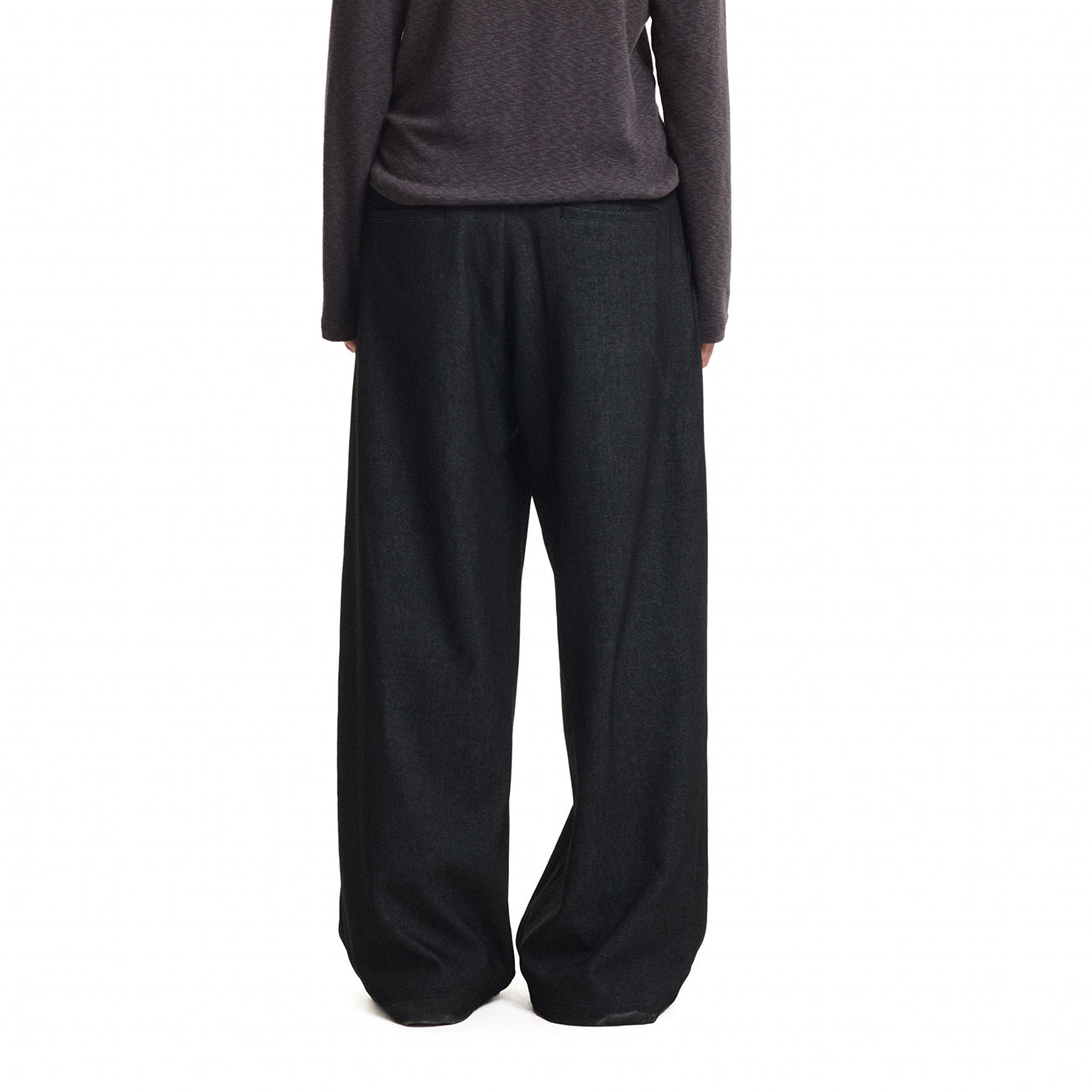 KREATE Double Belt Pleated Wide-Leg Trousers