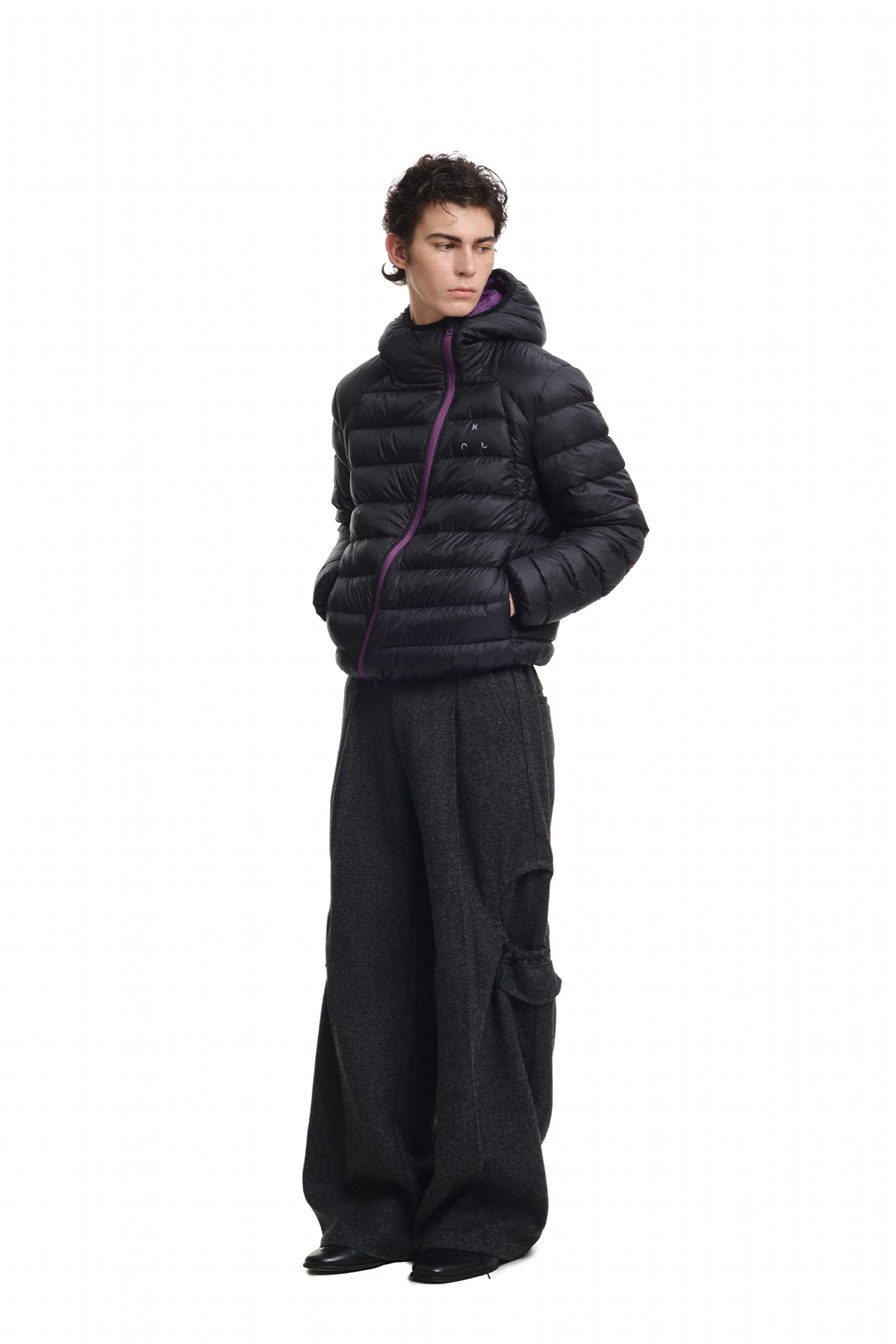 KREATE Drawstring Wool-Blend Wide-Leg Trousers