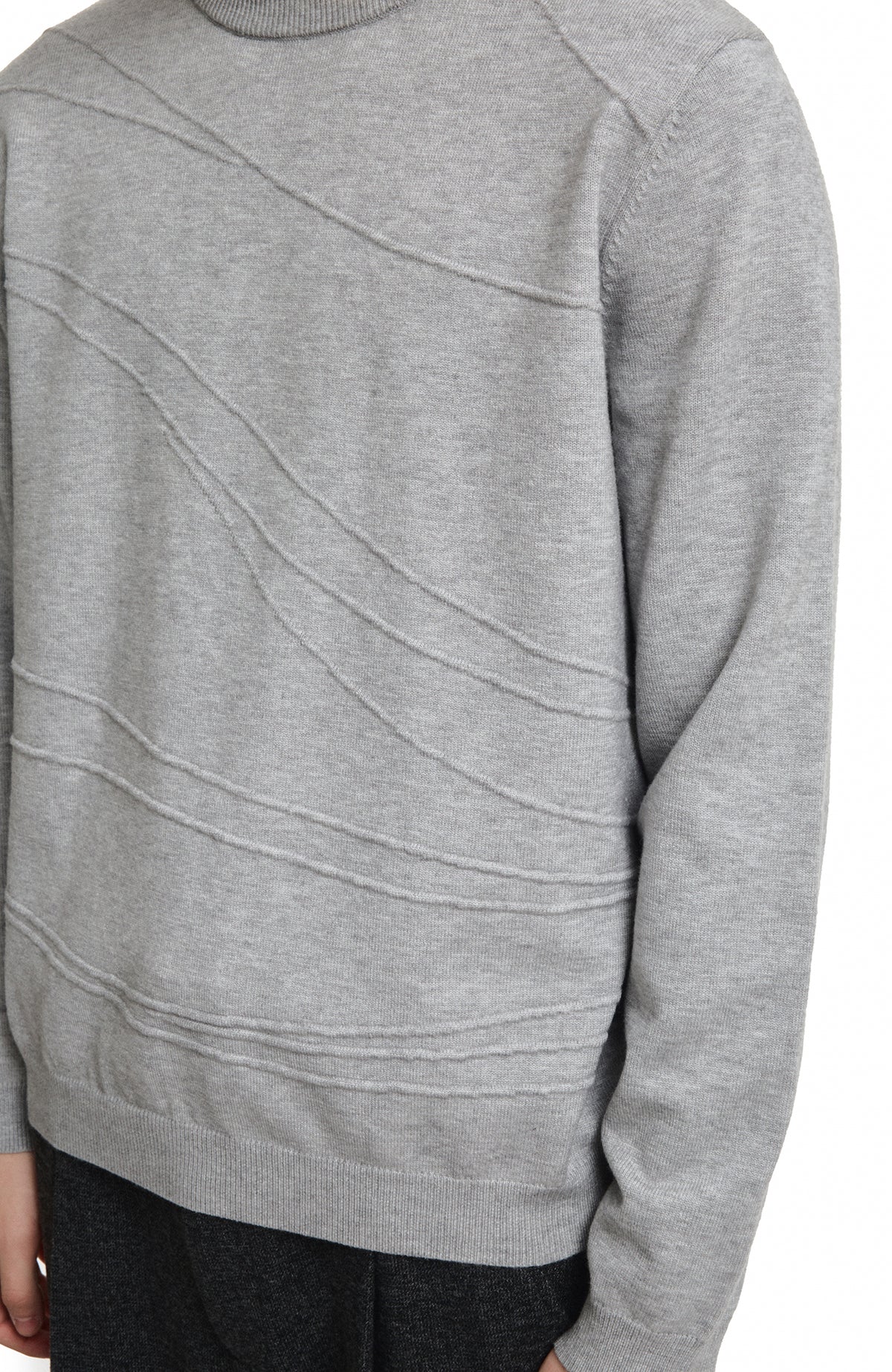 KREATE Curved Jacquard Half-Turtleneck Sweater
