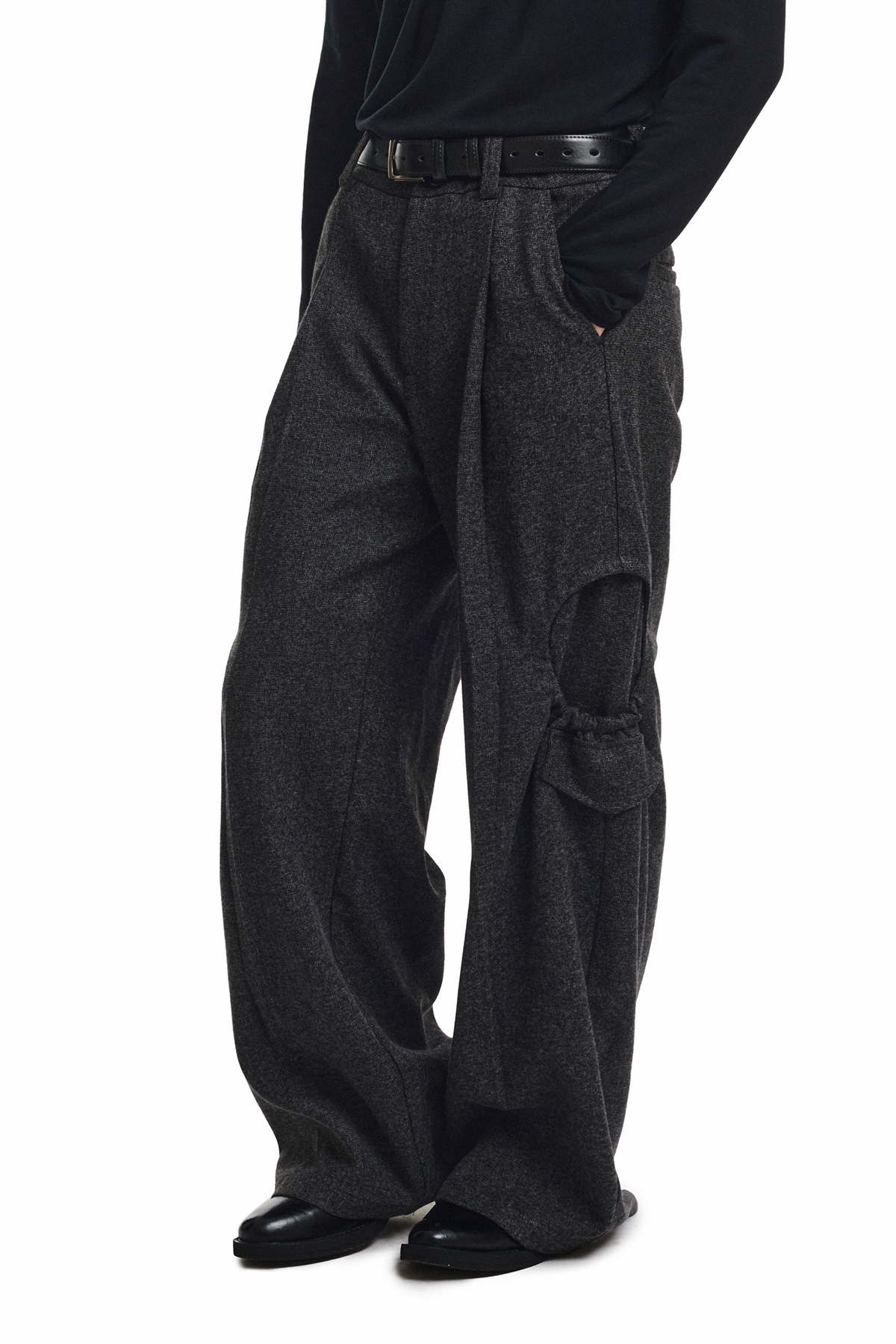 KREATE Drawstring Wool-Blend Wide-Leg Trousers