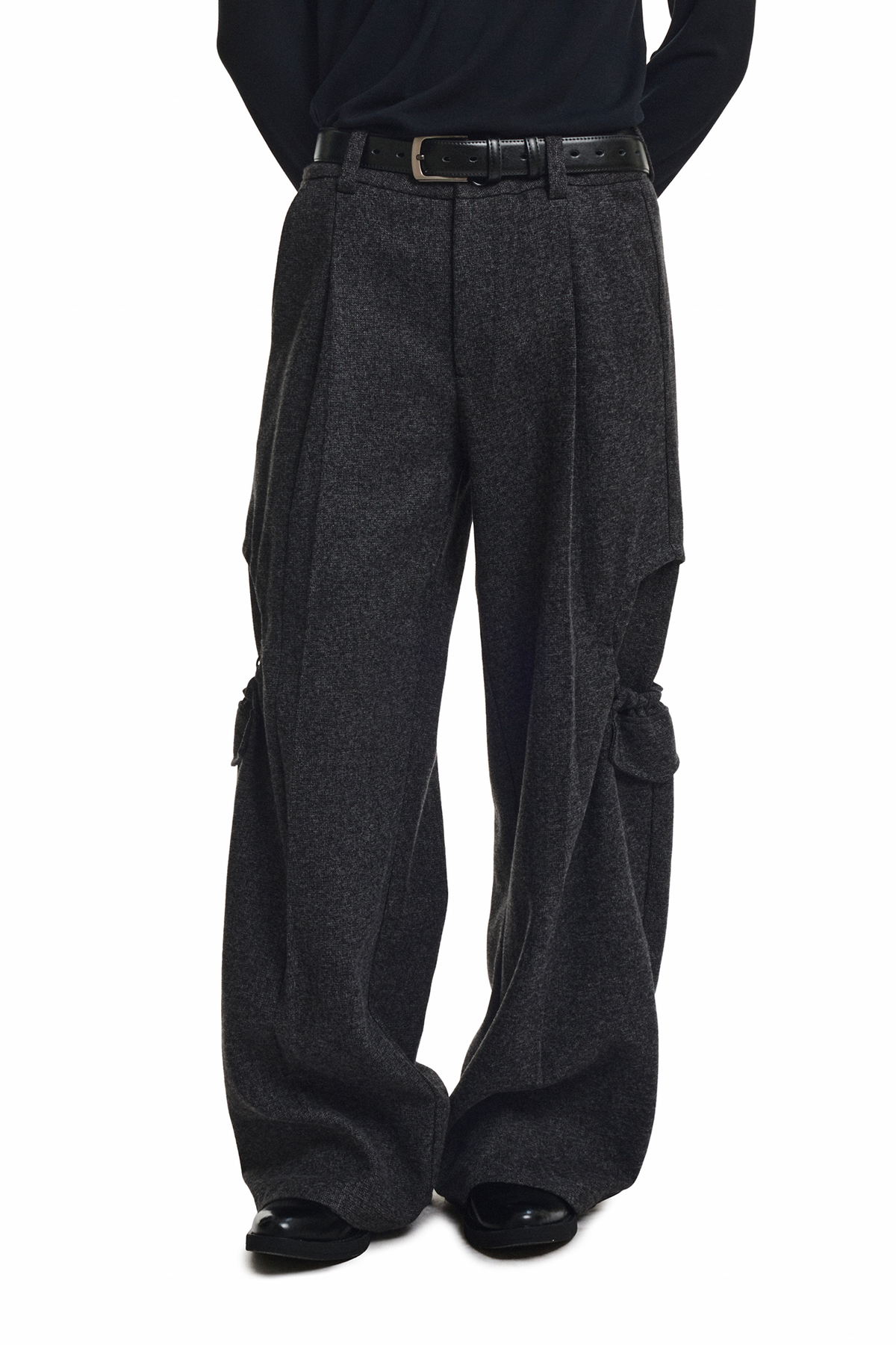 KREATE Drawstring Wool-Blend Wide-Leg Trousers