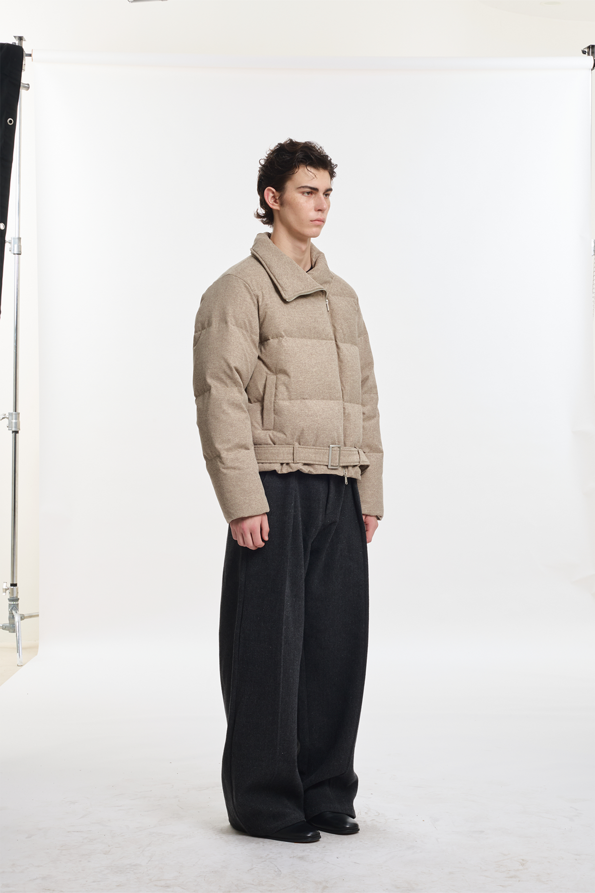KREATE Asymmetrical Placket Multi-Collar Down Jacket