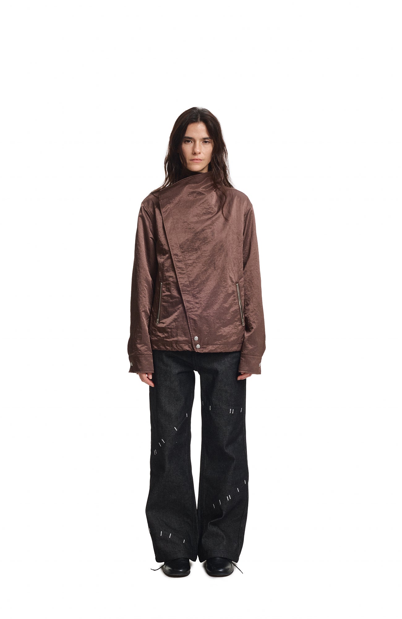 KREATE Asymmetric Convertible Stand Collar Jacket