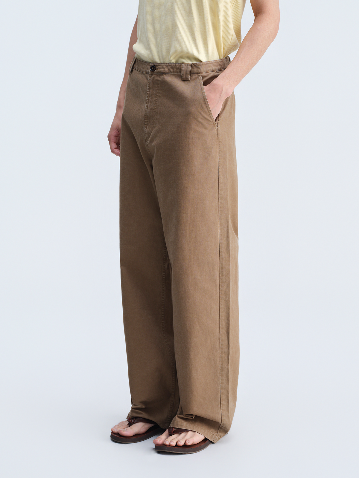OPICLOTH Stone-Washed Relaxed Straight-Leg Cargo Pants