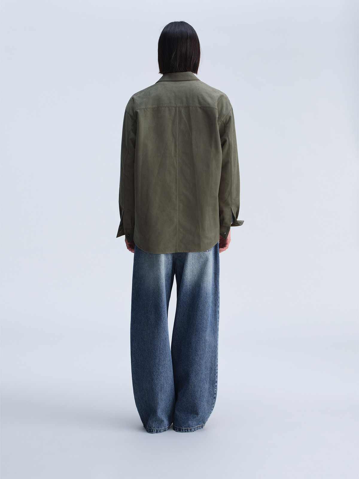 OPICLOTH Retro Washed Double-Pleated Wide-Leg Jeans