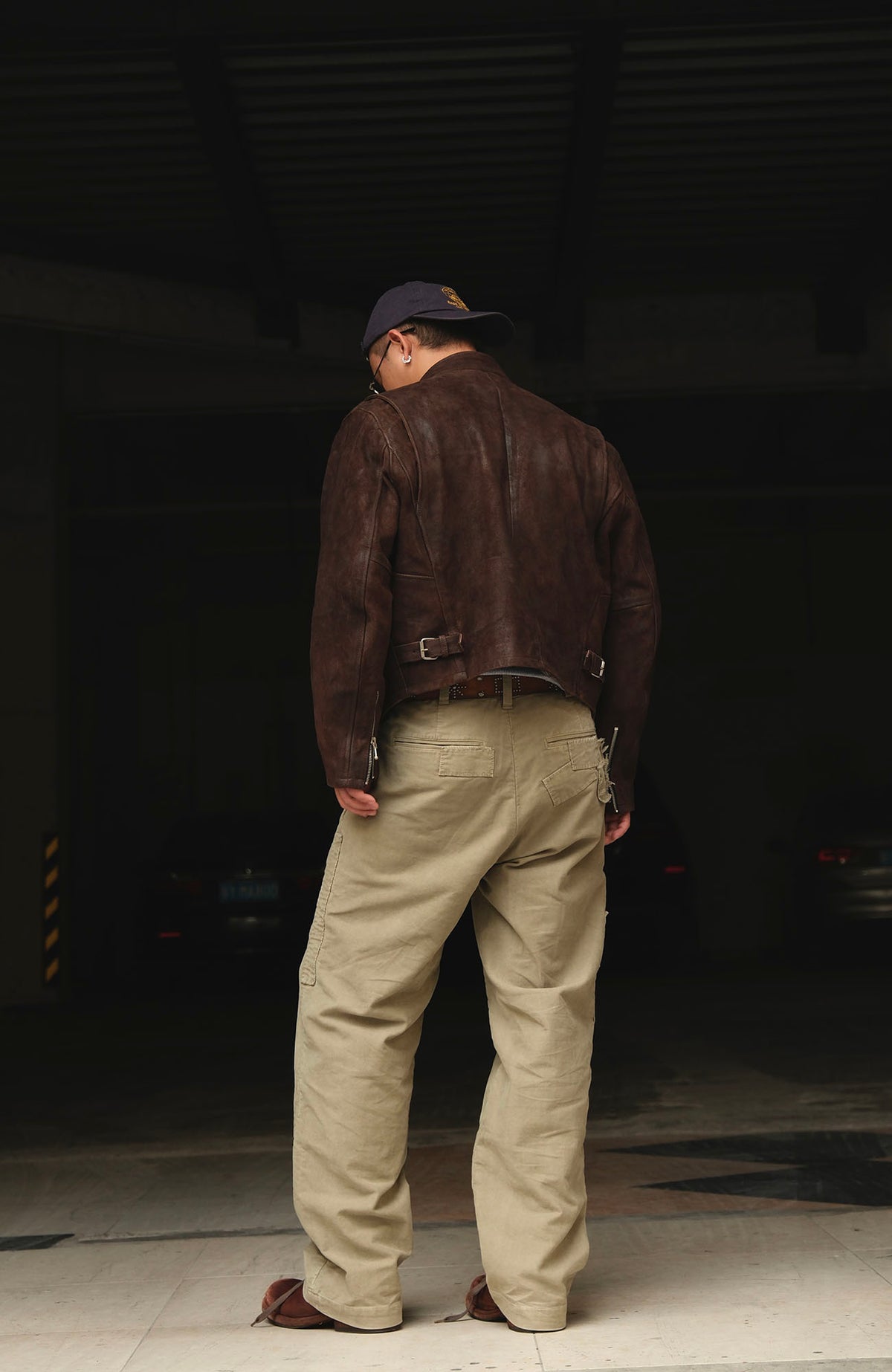 NEIGBORL Retro Washed Hand-Stitched Straight-Leg Cargo Pants