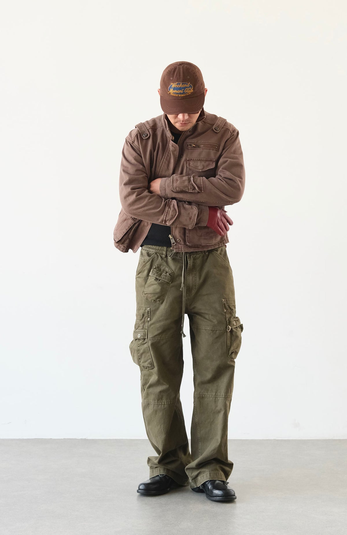 NEIGBORL Retro Washed Multi-Pocket Straight-Leg Cargo Pants