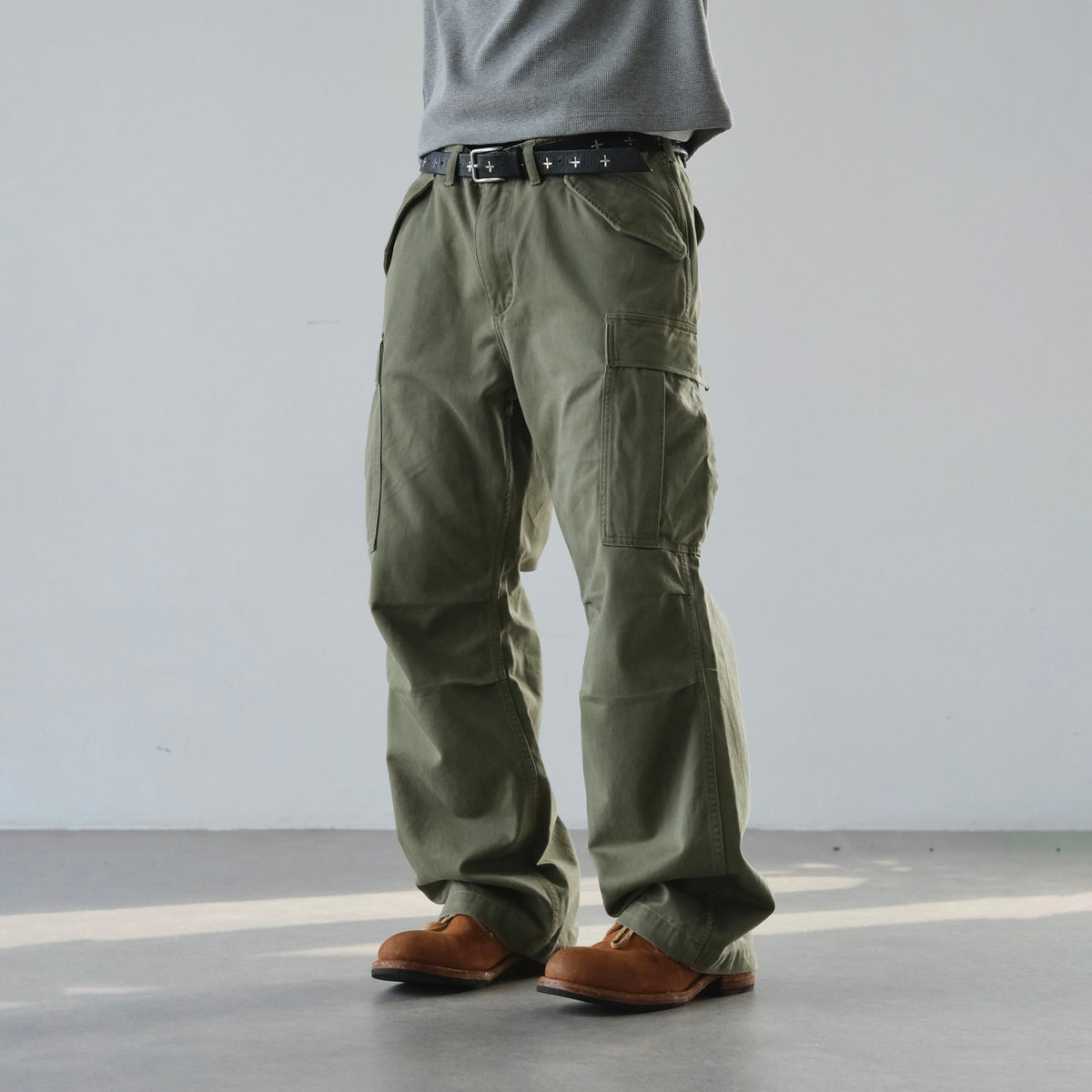 NEIGBORL Retro Camo Multi-Pocket Straight-Leg Cargo Pants
