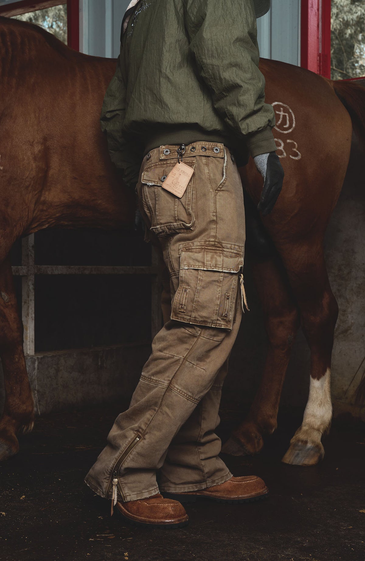 NEIGBORL Retro Multi-Pocket Zippered Straight-Leg Cargo Pants