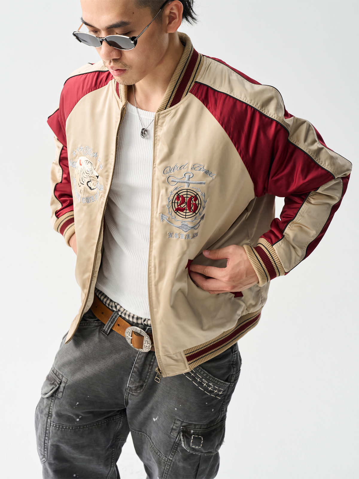 NEIGBORL Sukajan Embroidered Graphic Jacket