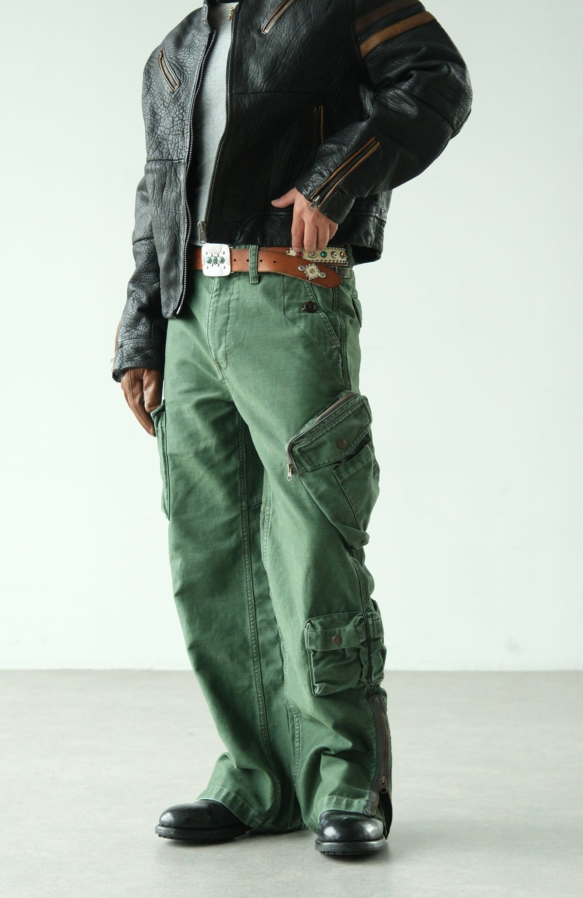 NEIGBORL Retro Multi-Pocket Straight-Leg Cargo Pants