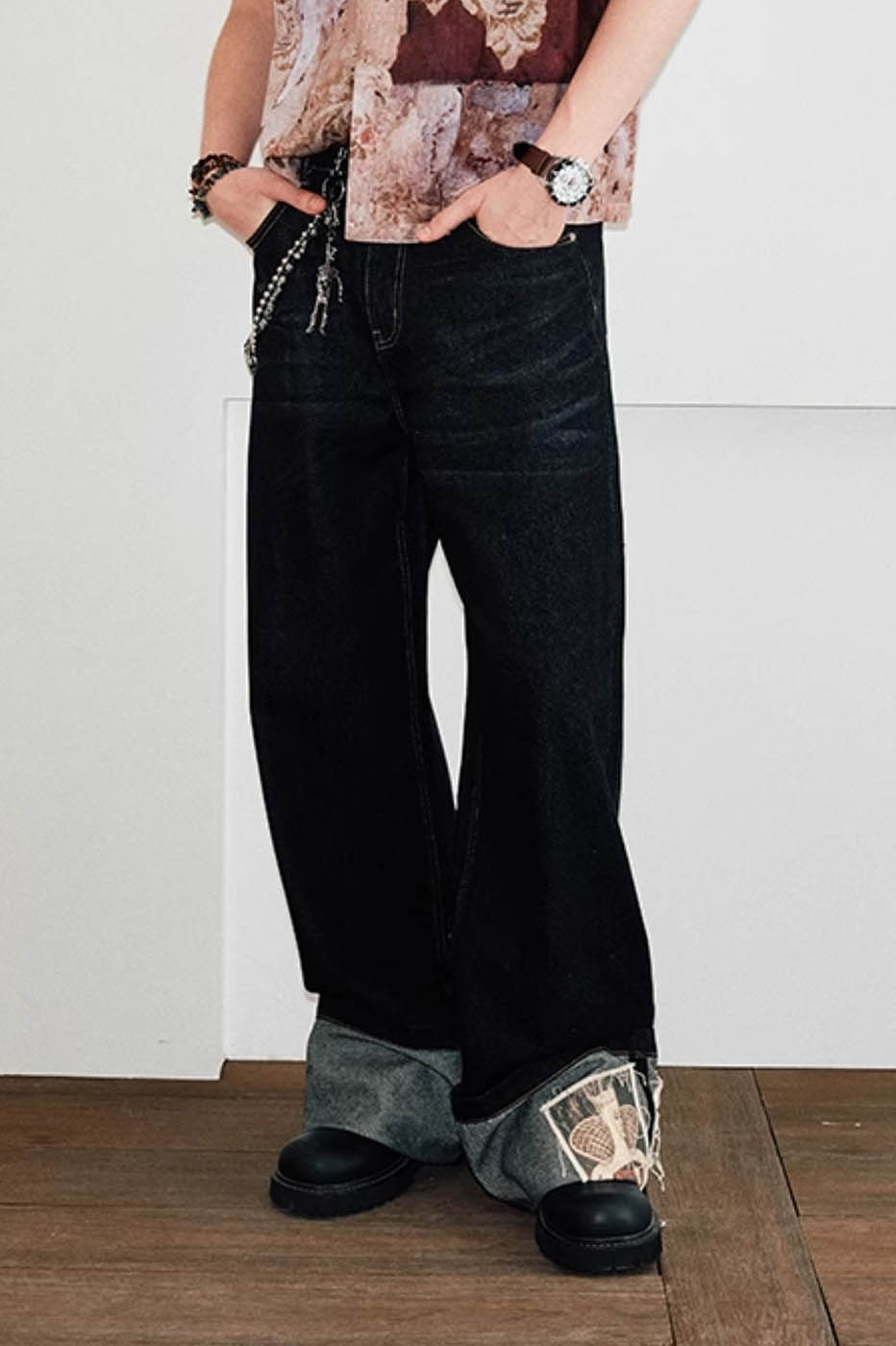 KREATE Patchwork Denim Pants, premium urban and streetwear designers apparel on PROJECTISR.com, KREATE