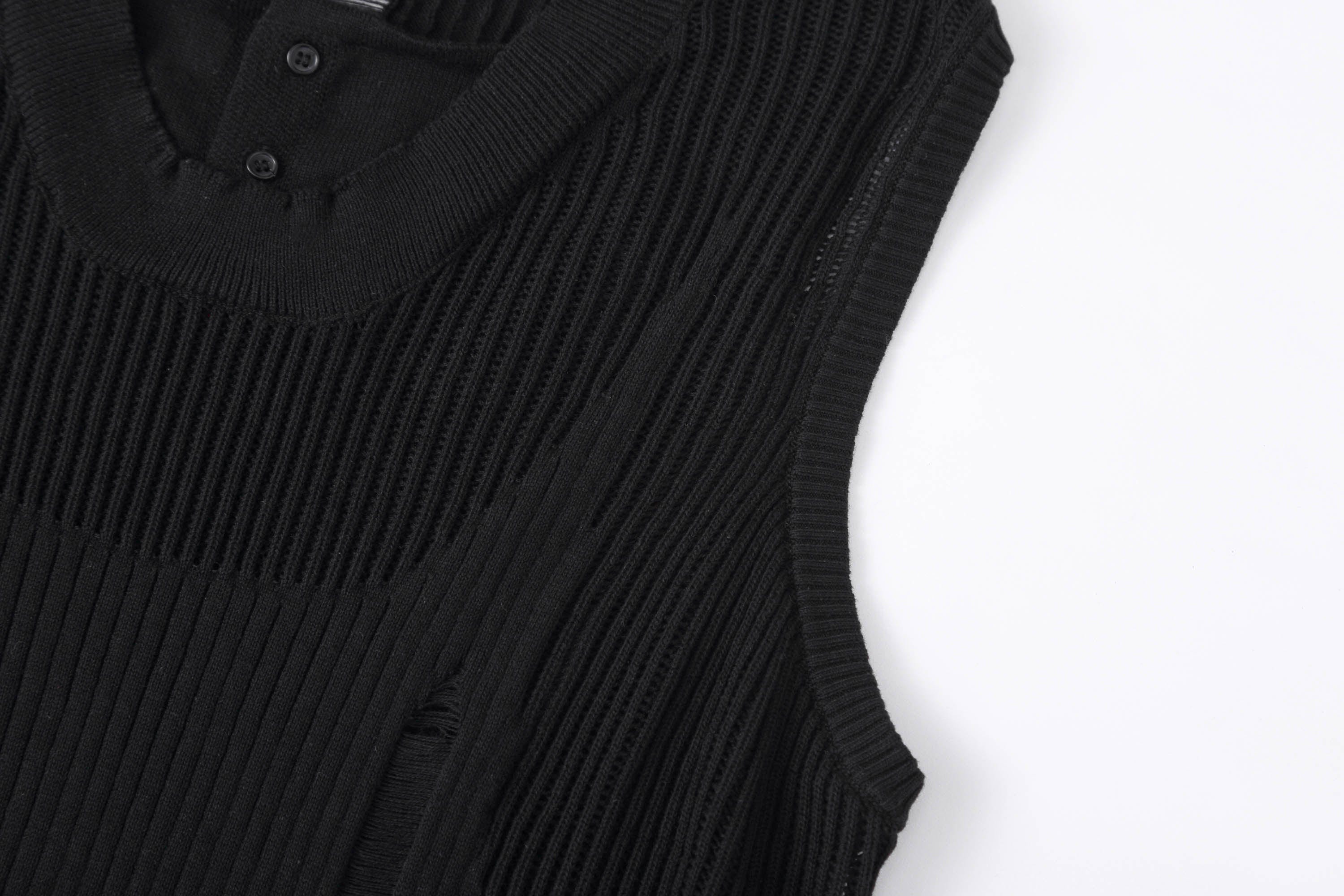 CLP Cut-Out Distressed Knitted Tank Top