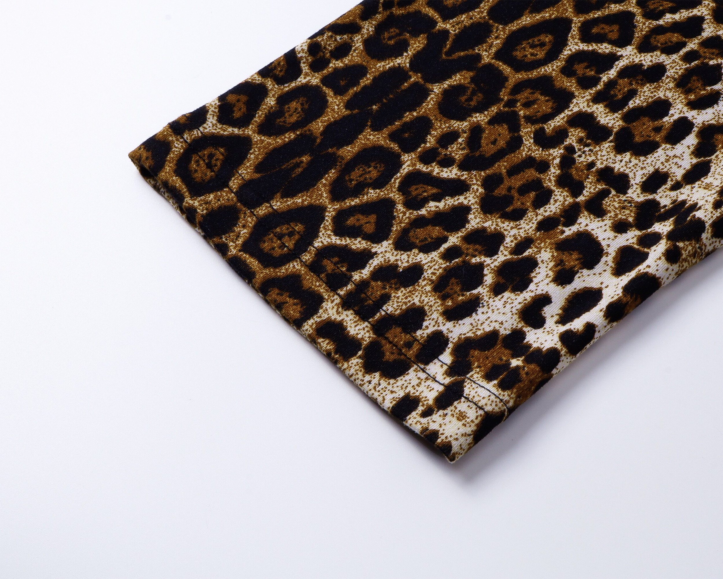 REBEL WAVE Leopard Layered Washed Graphic Long-Sleeve Tee