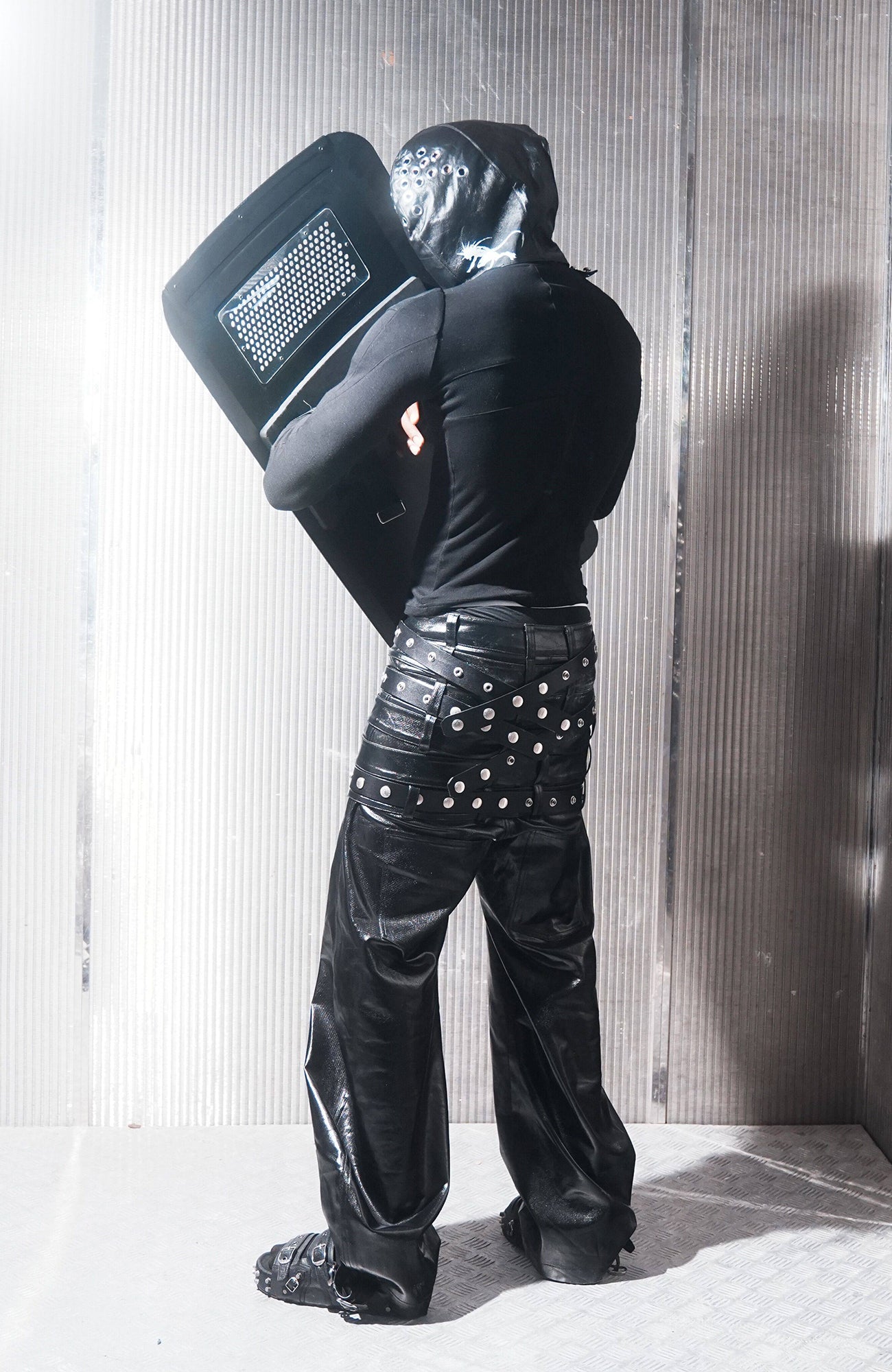 REBEL WAVE Multi-Waist Faux Leather Curved Pants