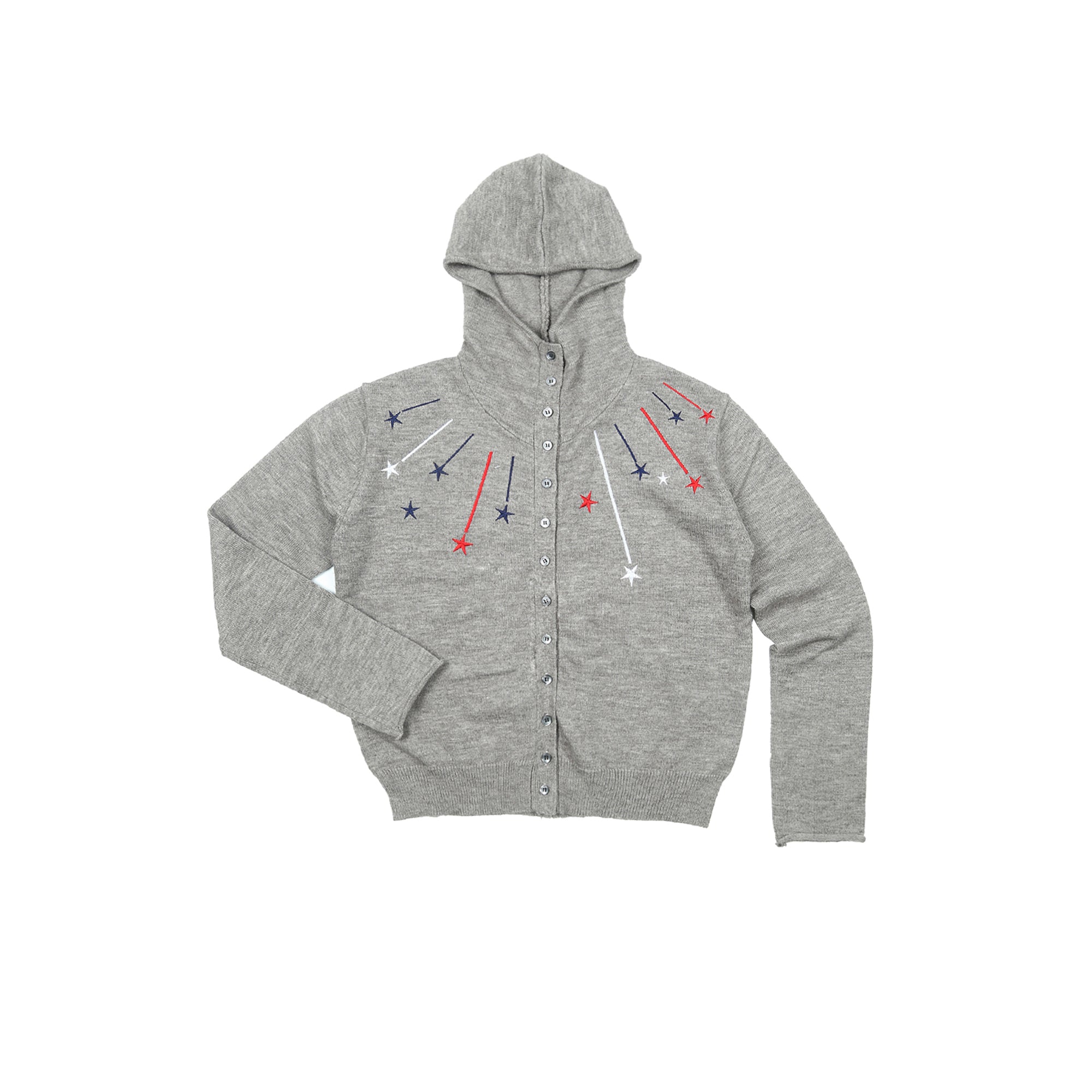TRECLUB Star Embroidered Knit Hooded Cardigan, premium urban and streetwear designers apparel on PROJECTISR.com, TRECLUB