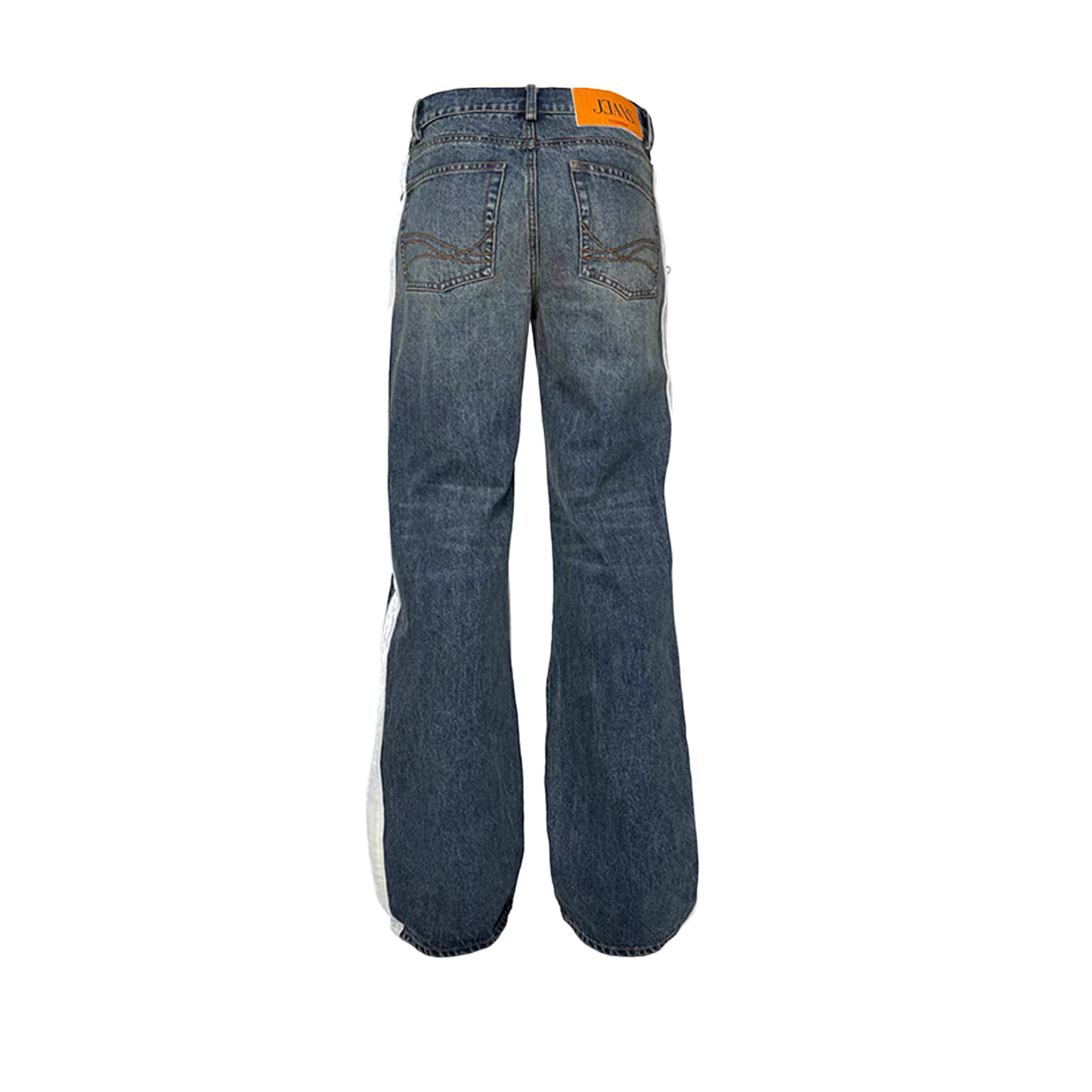 PCCVISION Contrast Side-Stripe Washed Jeans, premium urban and streetwear designers apparel on PROJECTISR.com, PCCVISION