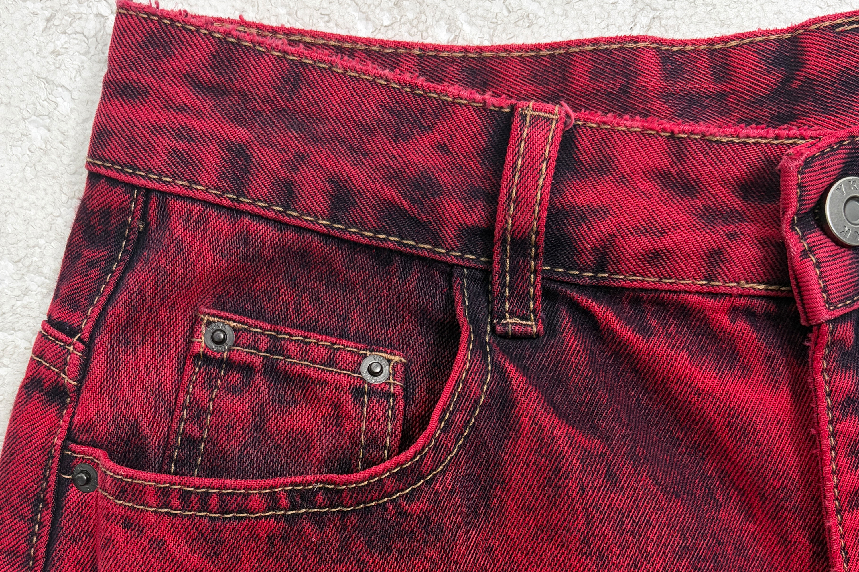 HAHAHA Hand-Painted Graphic Washed Wide-Leg Jeans