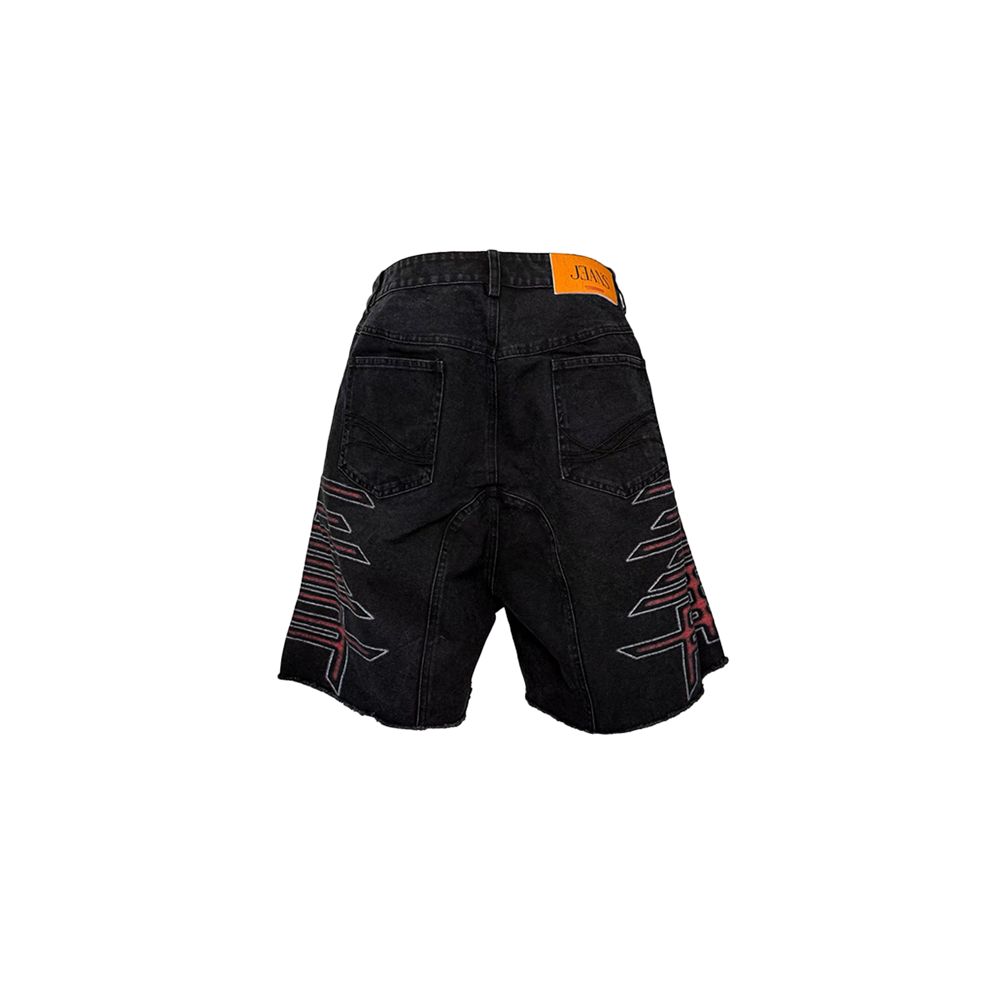 PCCVISION Washed Distressed Graphic Denim Shorts, premium urban and streetwear designers apparel on PROJECTISR.com, PCCVISION