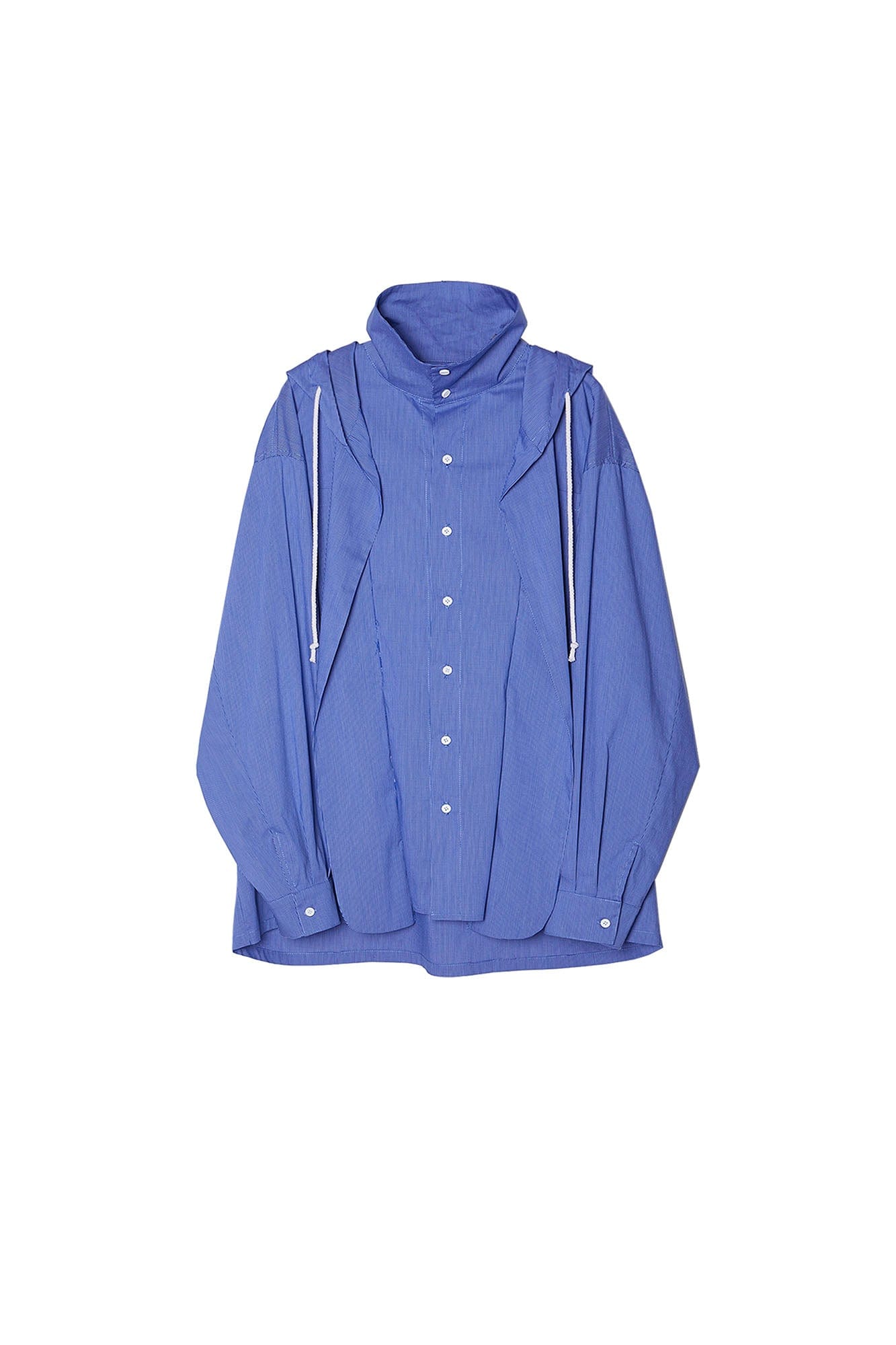 ASSEEN Deconstructed Layered Placket Oversized Hood Shirt, premium urban and streetwear designers apparel on PROJECTISR.com, ASSEEN