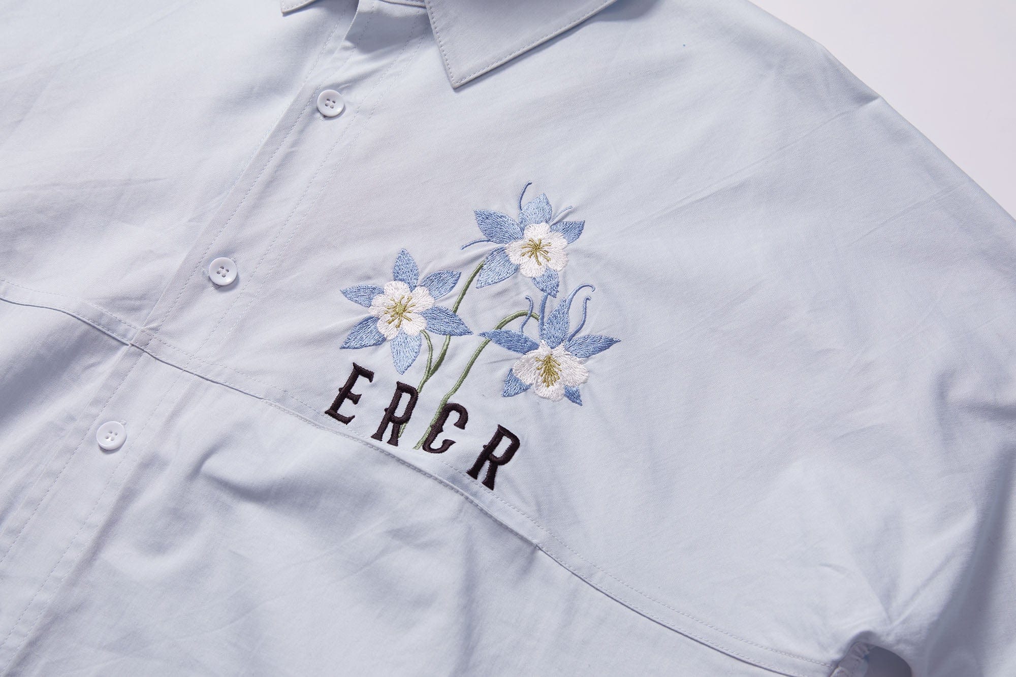 ERROR CODE ROBOT Botanical Embroidered Logo Shirt, premium urban and streetwear designers apparel on PROJECTISR.com, ERROR CODE ROBOT