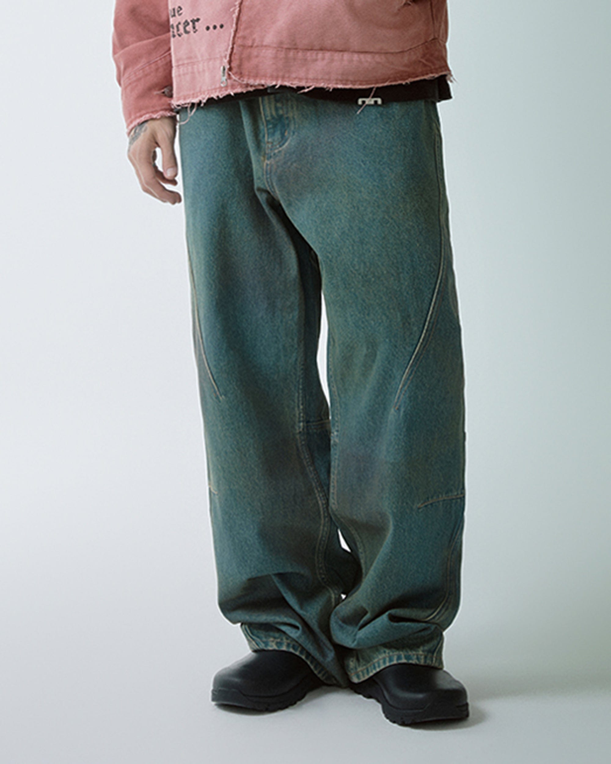 F2CE Deconstructed Washed Pants, premium urban and streetwear designers apparel on PROJECTISR.com, F2CE