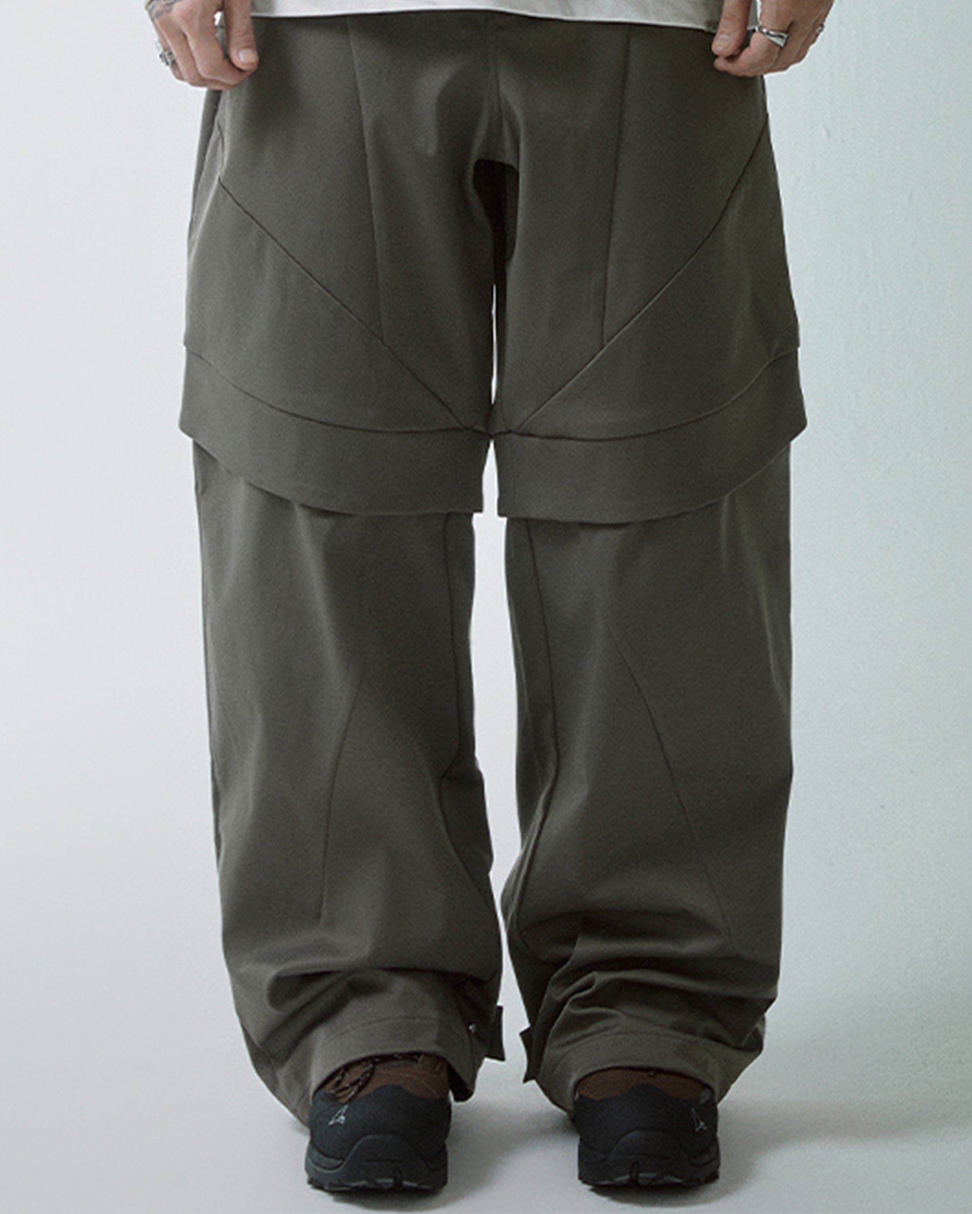 F2CE Modern Deconstructed Double-Knee Rivet Pants, premium urban and streetwear designers apparel on PROJECTISR.com, F2CE