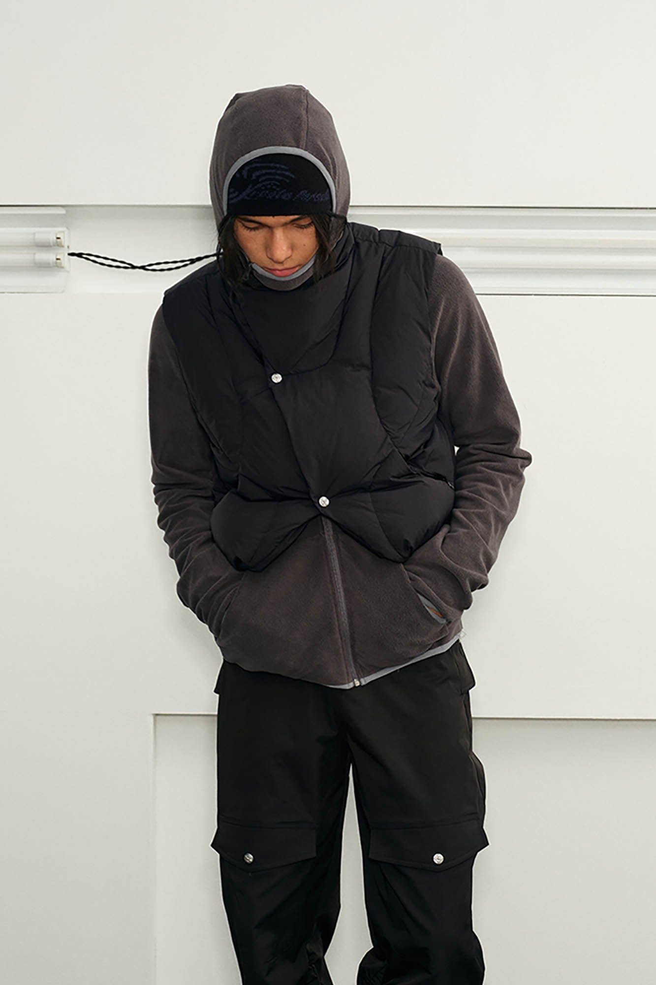 KREATE Asymmetrical Quilted Down Vest, premium urban and streetwear designers apparel on PROJECTISR.com, KREATE