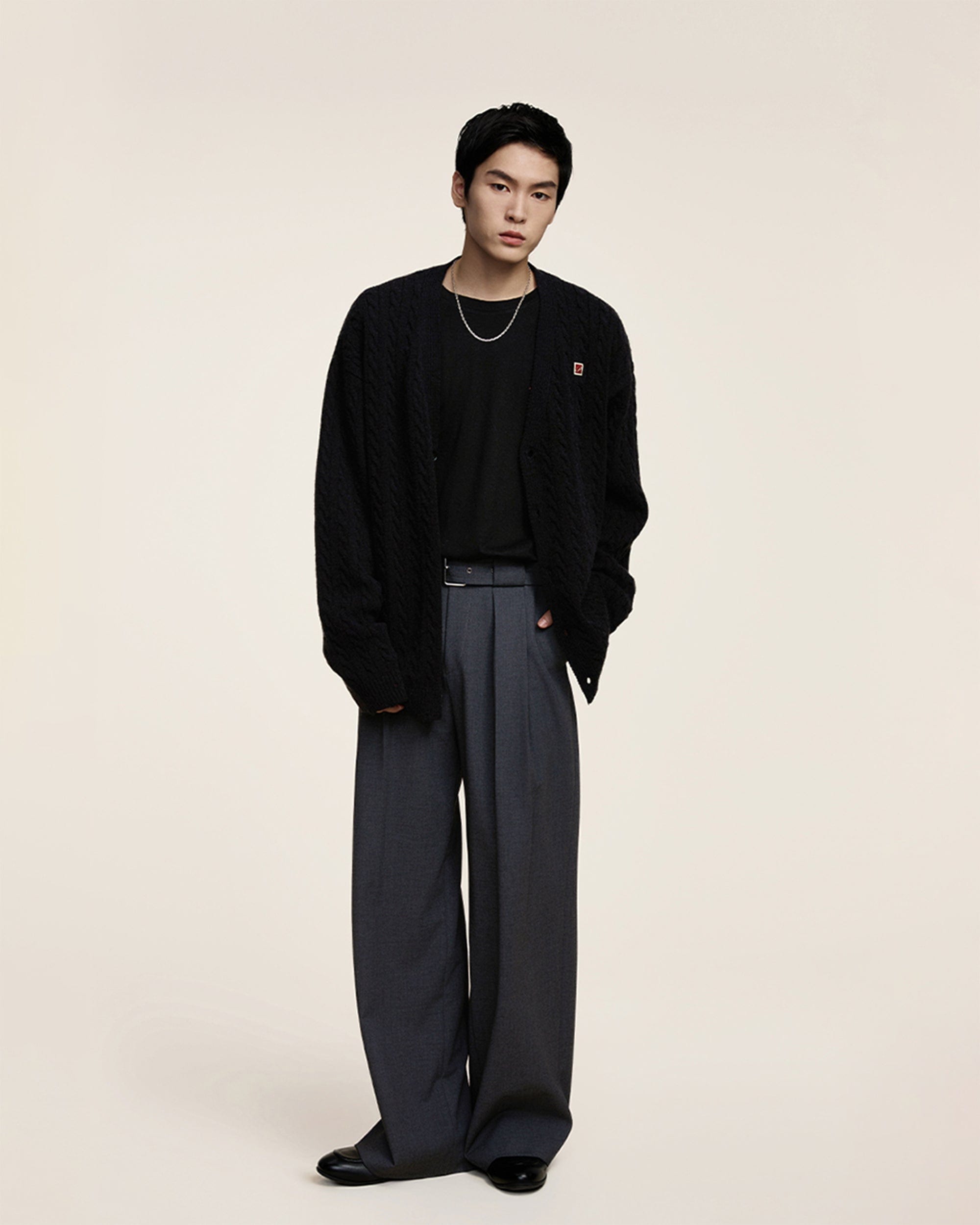 OPICLOTH Classic Pleated Belt Trousers, premium urban and streetwear designers apparel on PROJECTISR.com, OPICLOTH