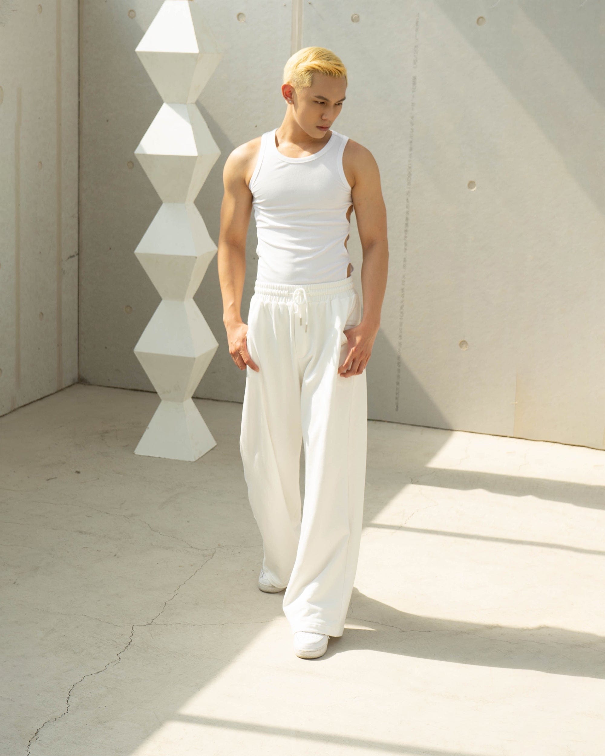 CLP Slim Hollowed Tank Top White, premium urban and streetwear designers apparel on PROJECTISR.com, CLP