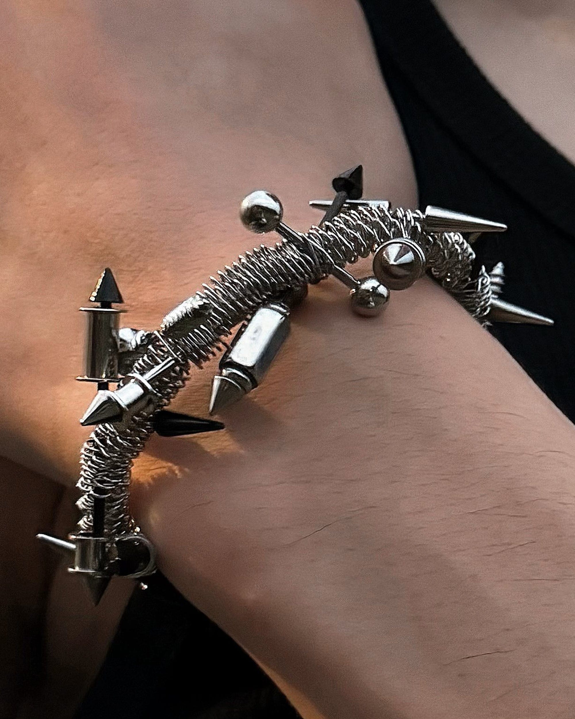 ILLUSORY Time Traveler Rivet Hollow Out Bracelet, premium urban and streetwear designers apparel on PROJECTISR.com, ILLUSORY