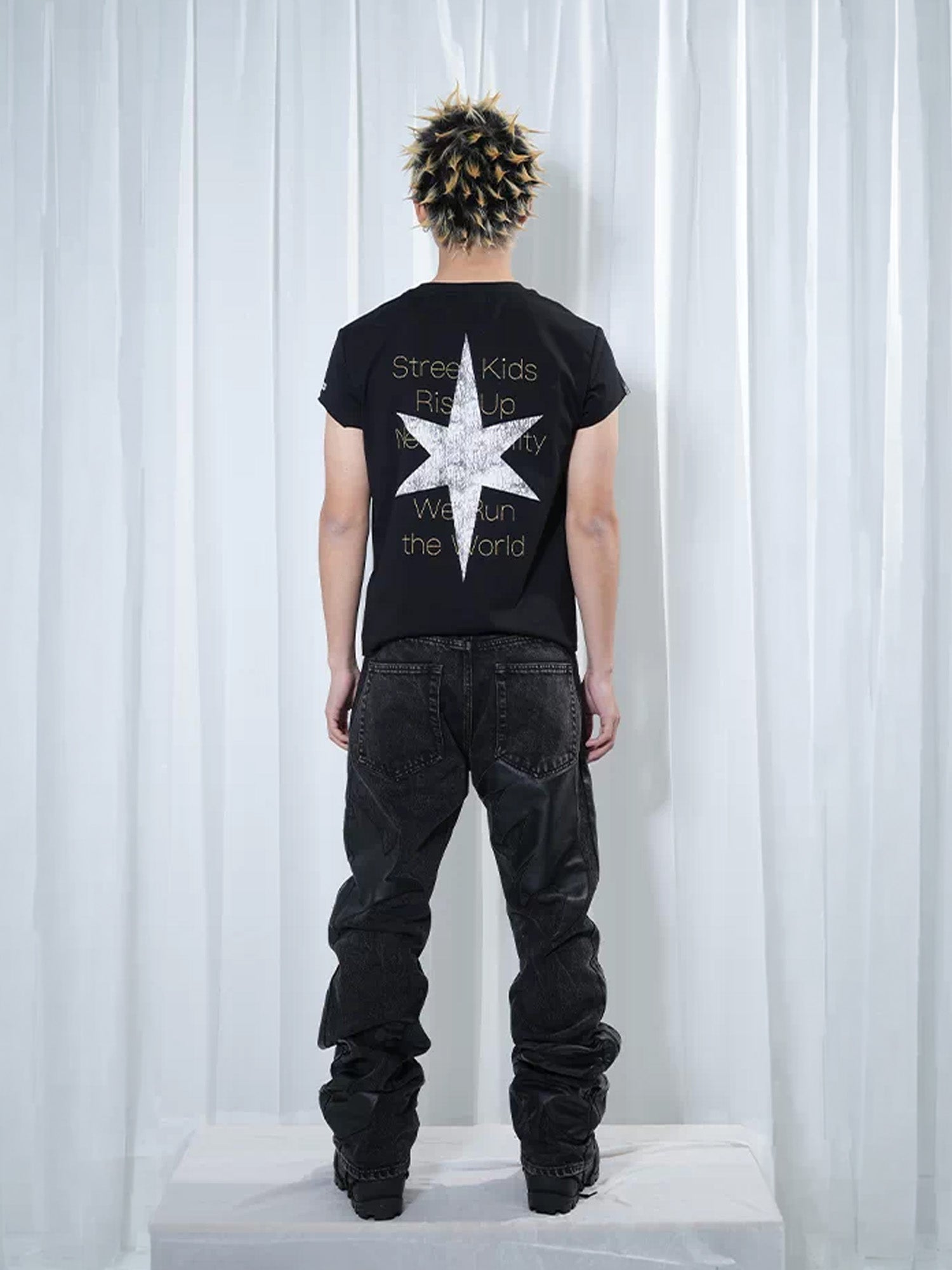 VINKID Dragon Graphic Washed Jeans, premium urban and streetwear designers apparel on PROJECTISR.com, VINKID