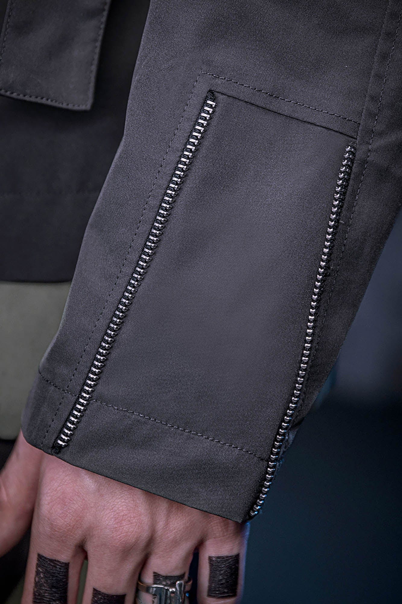 XIPHEVIL Layered Wrap-Front Hooded Trench Coat, premium urban and streetwear designers apparel on PROJECTISR.com, XIPHEVIL
