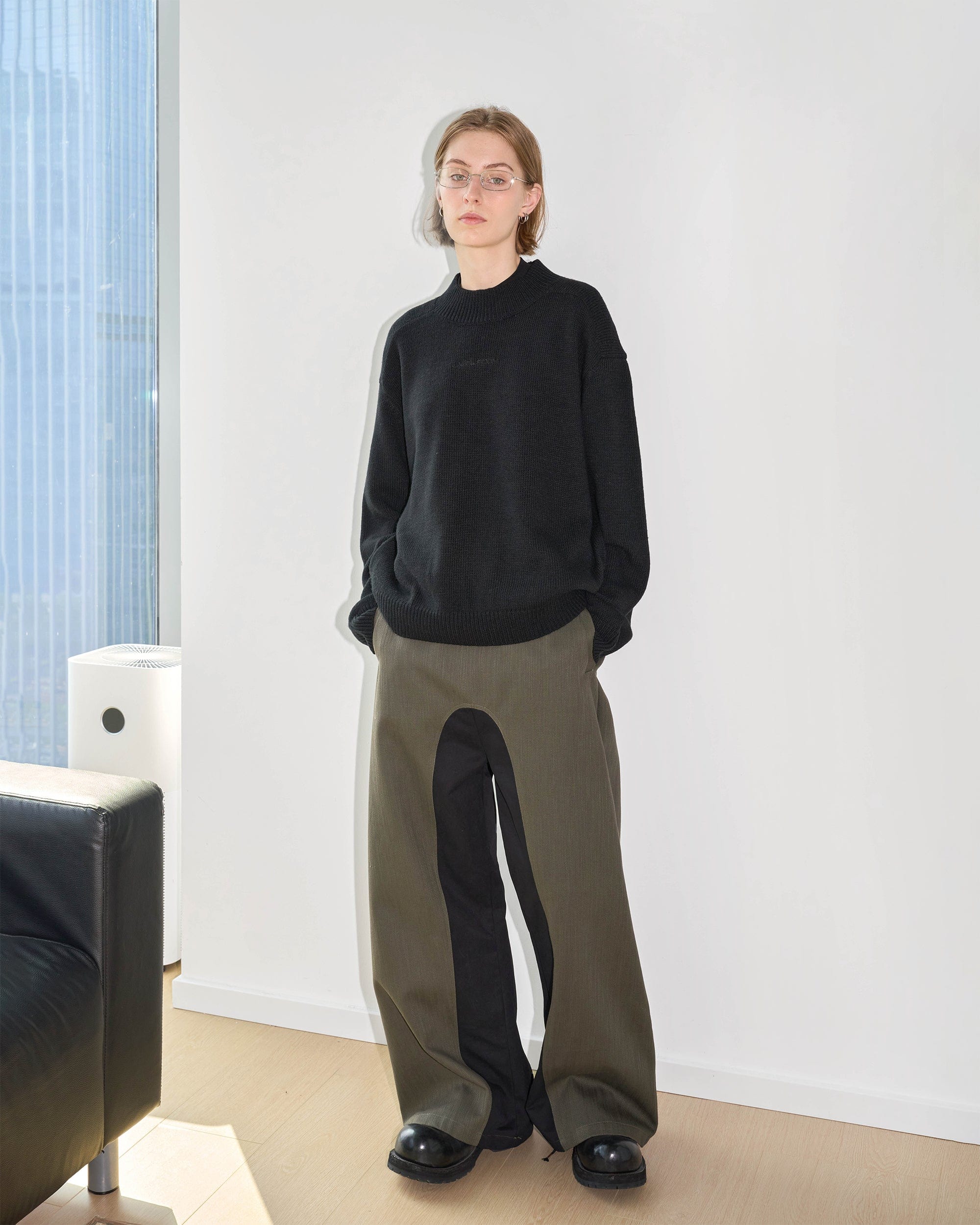 49PERCENT Paneled Color Blocked Zipper Pants, premium urban and streetwear designers apparel on PROJECTISR.com, 49PERCENT