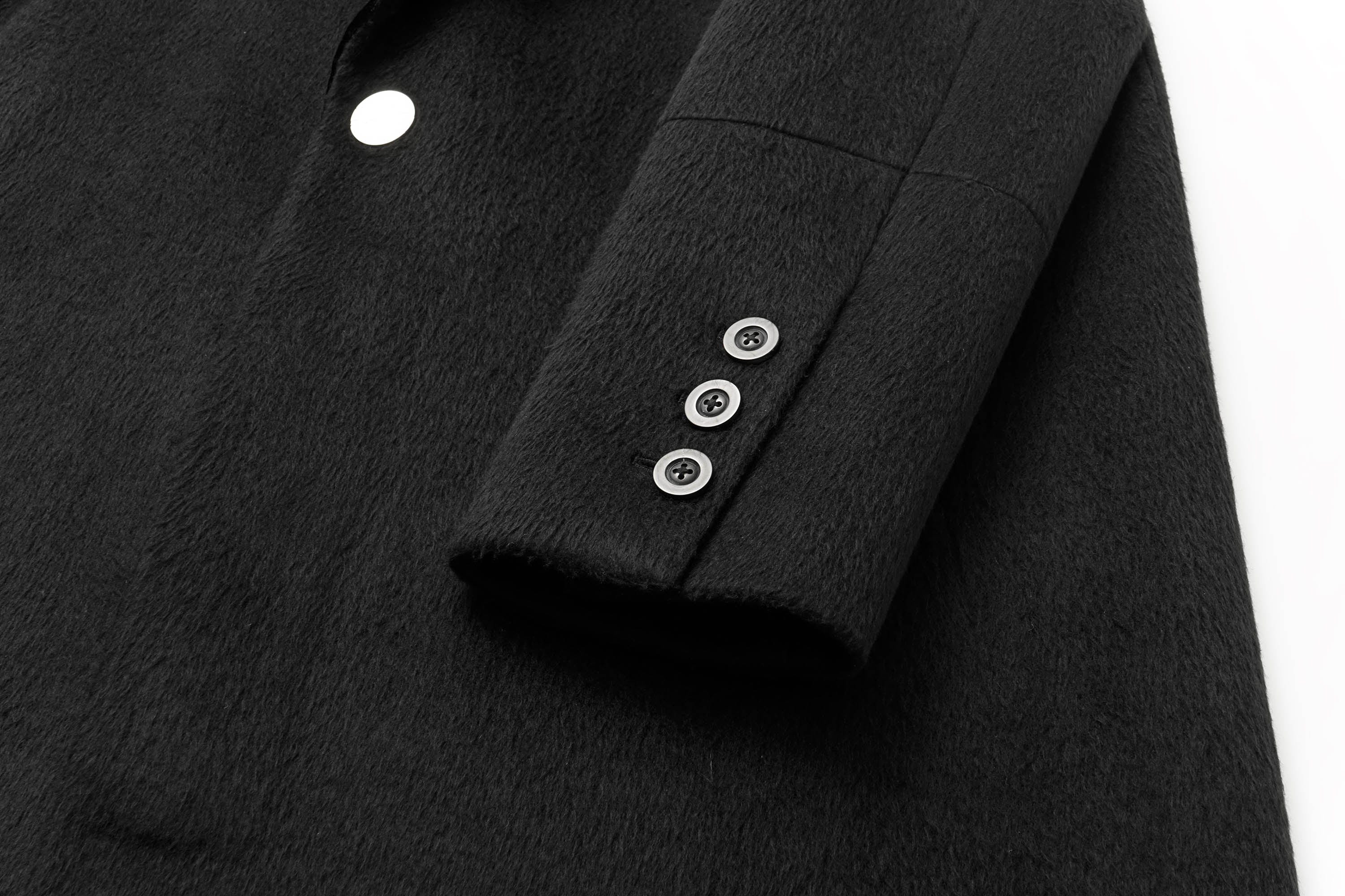 ALVNG AR ANTS Wool-Blend Peak Lapel Oversized Coat, premium urban and streetwear designers apparel on PROJECTISR.com, ALVNG AR ANTS
