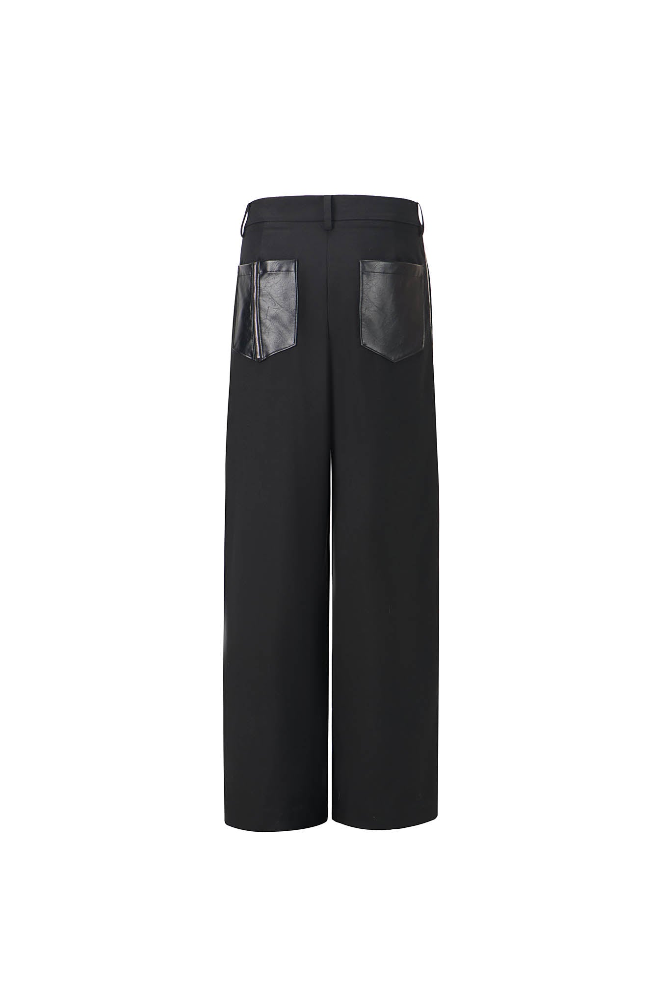 455EMBLE Side-Zip Asymmetrical PU-Pocket Pants, premium urban and streetwear designers apparel on PROJECTISR.com, 455EMBLE