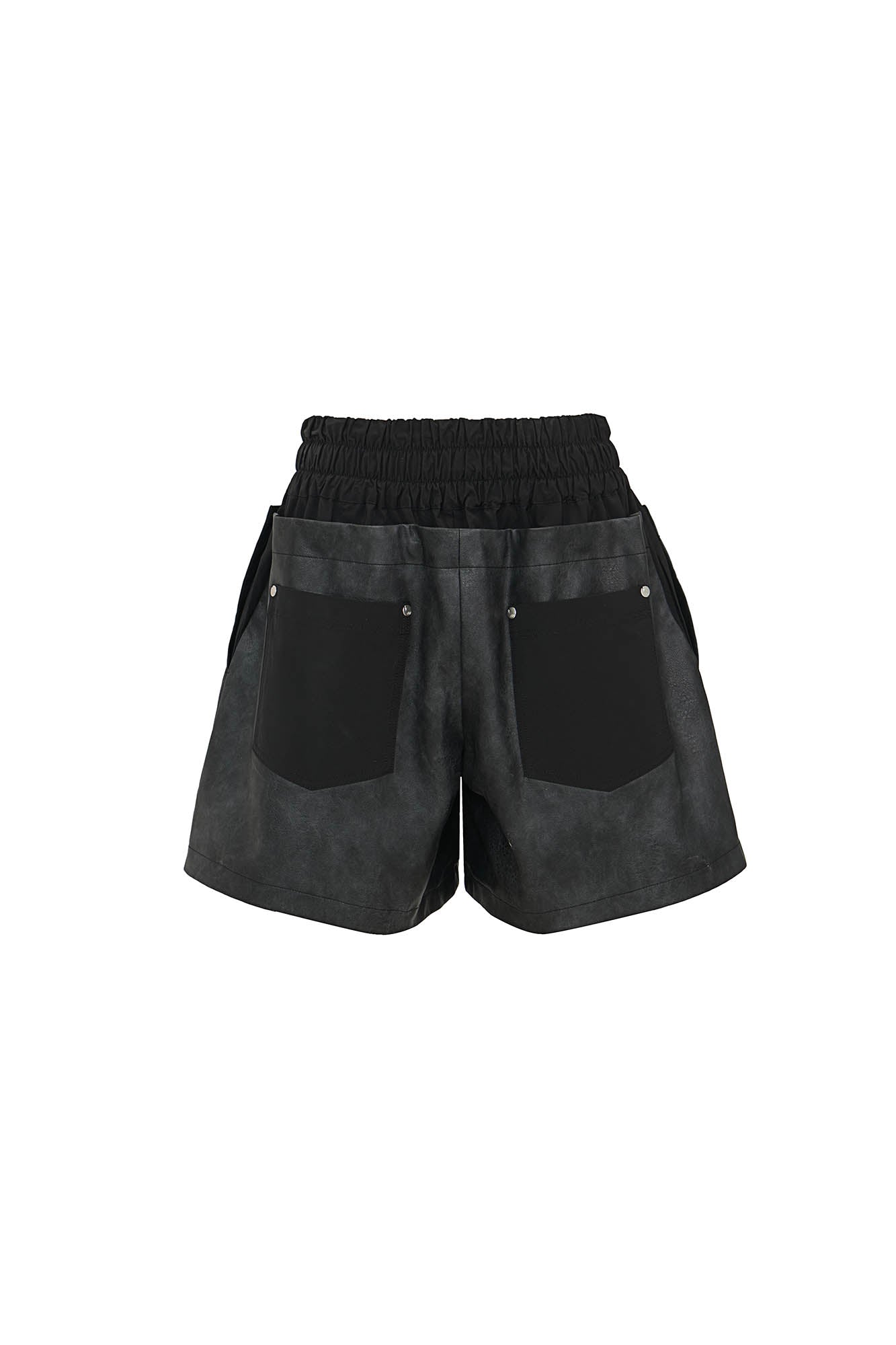 455EMBLE Layered Boxing PU Shorts, premium urban and streetwear designers apparel on PROJECTISR.com, 455EMBLE