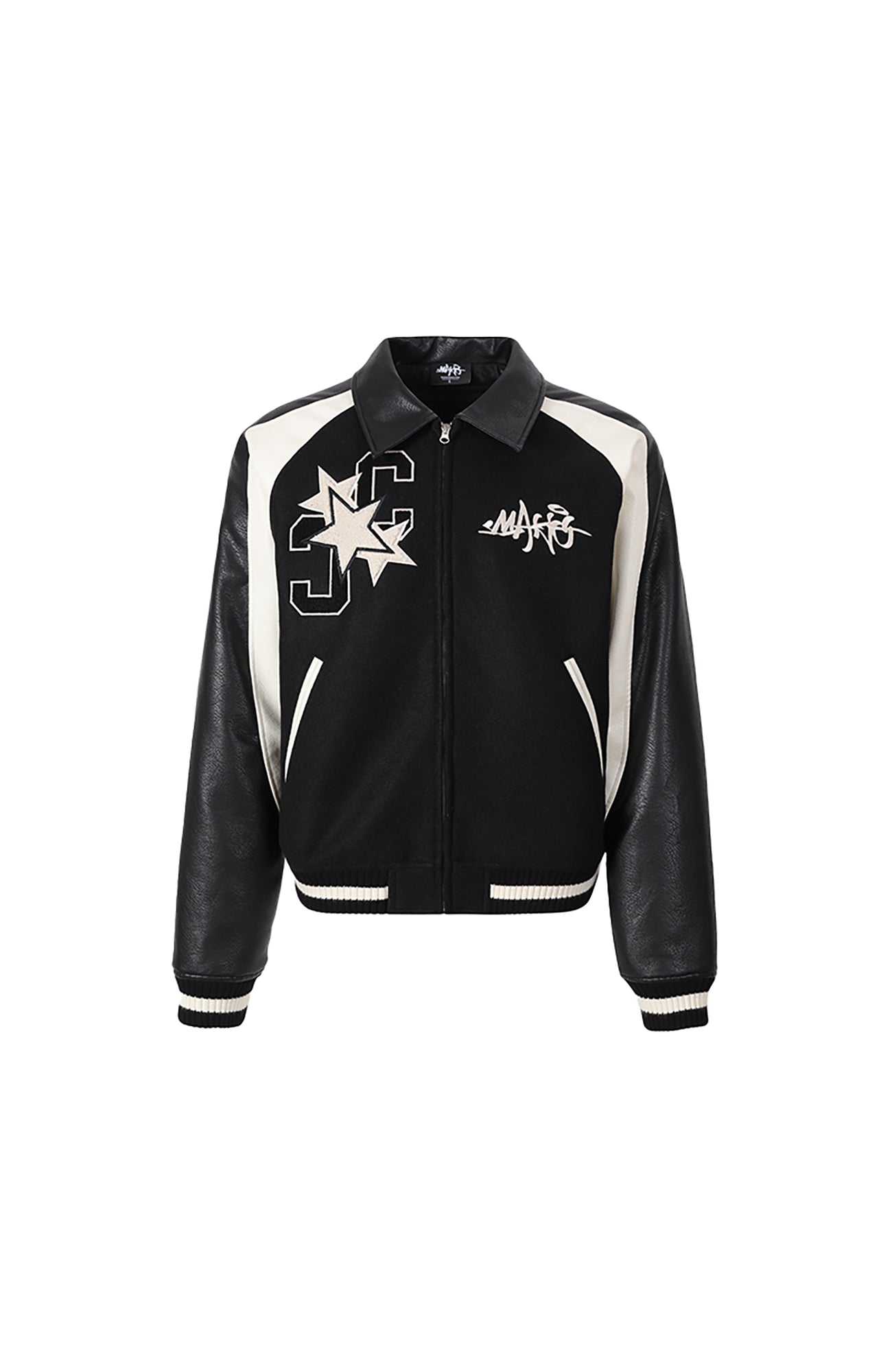 MAKEMORE Contrast Panel LOGO Patch Padded Jacket