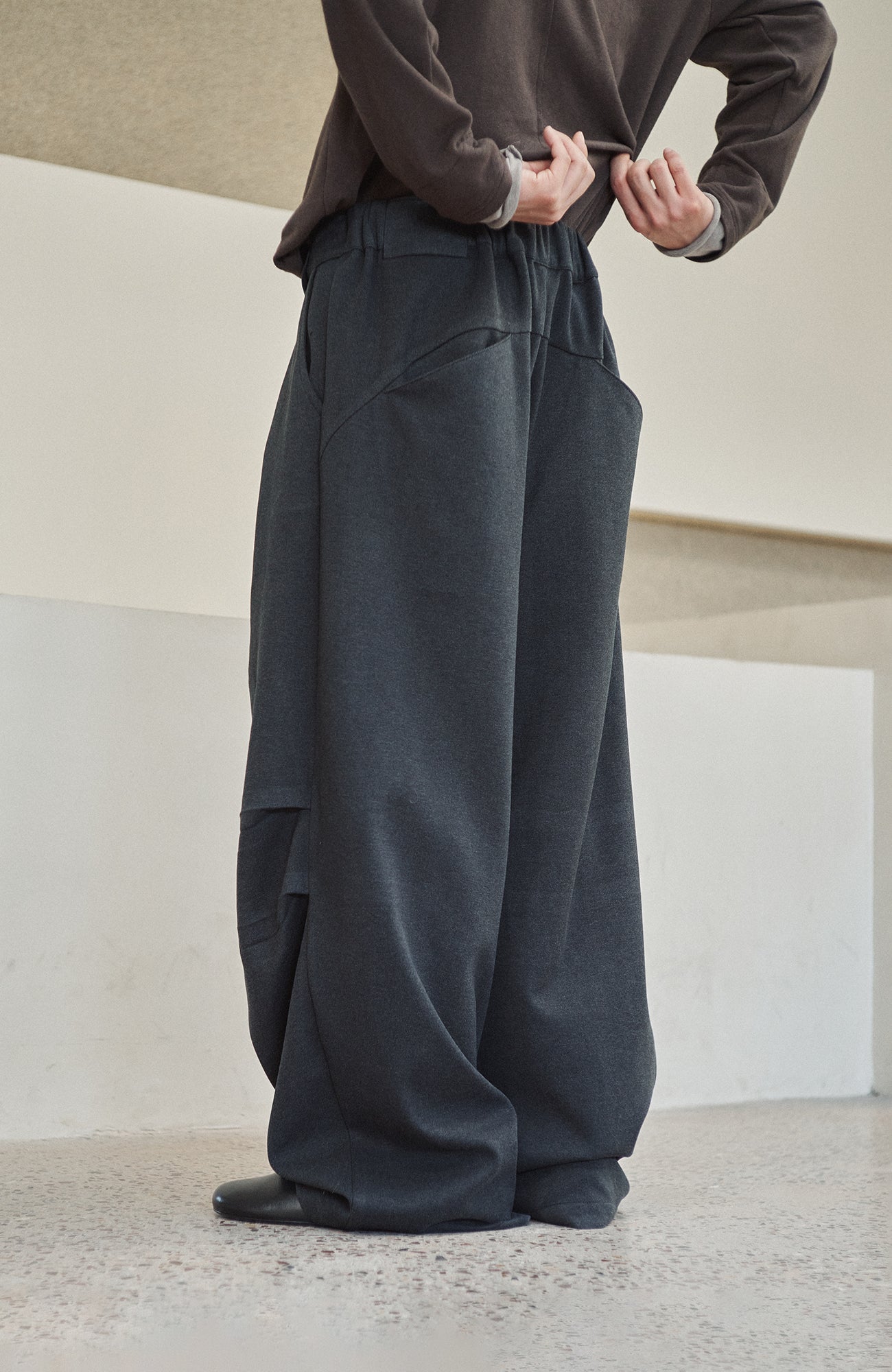 GONGHE REPUB Beaded-Drawstring Oversized Pants