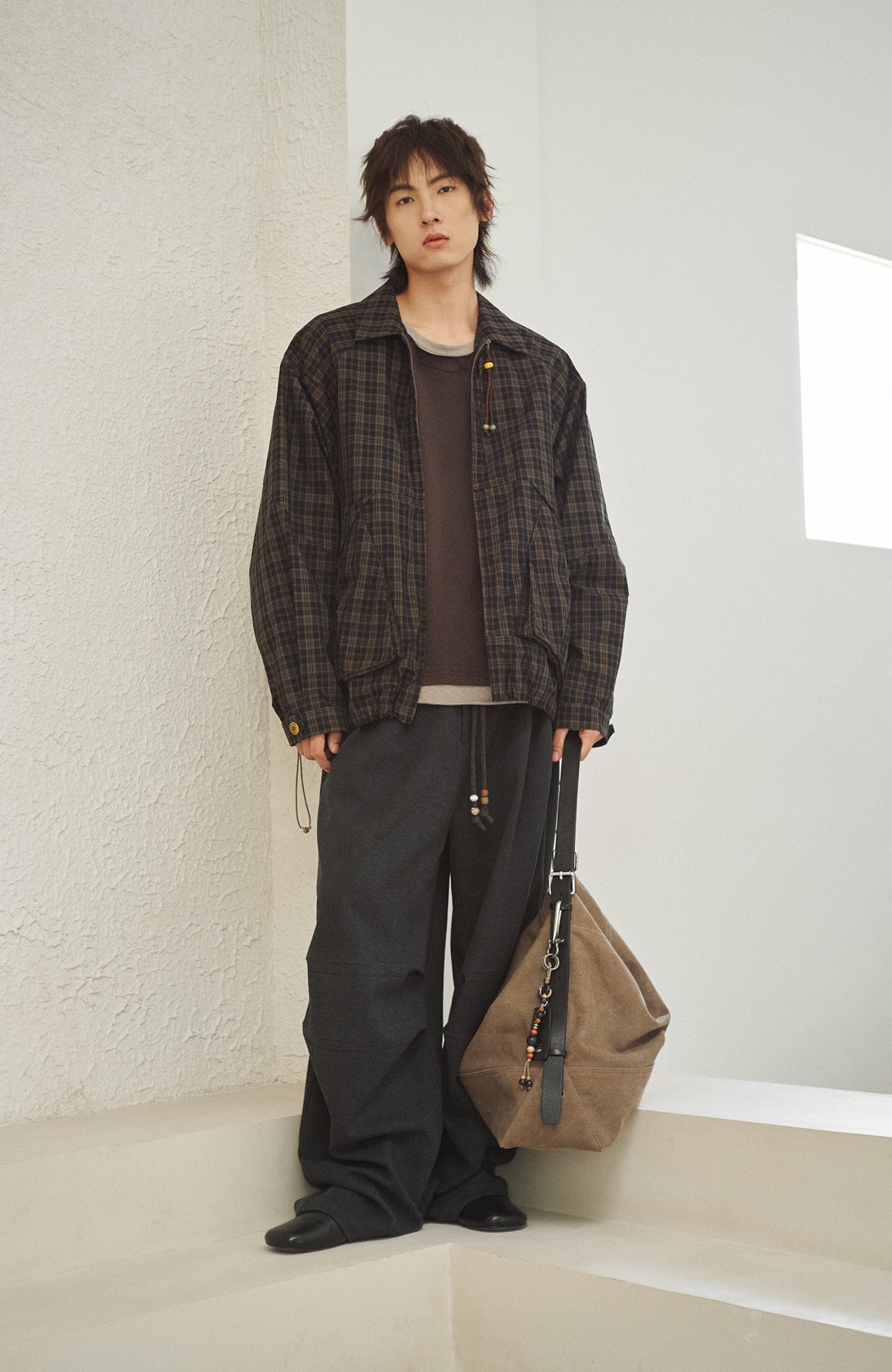 GONGHE REPUB Beaded-Drawstring Oversized Pants